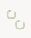 Midi Square Hoops in Light Green