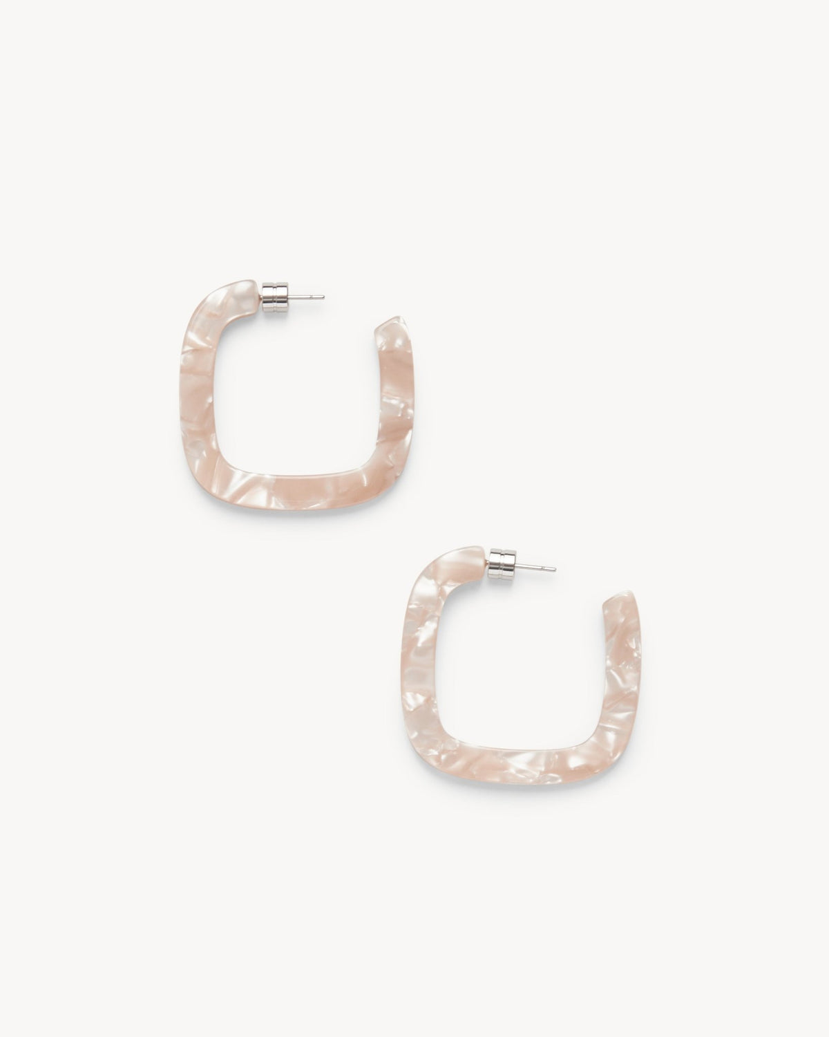 Midi Square Hoops in Peach Shell - MACHETE