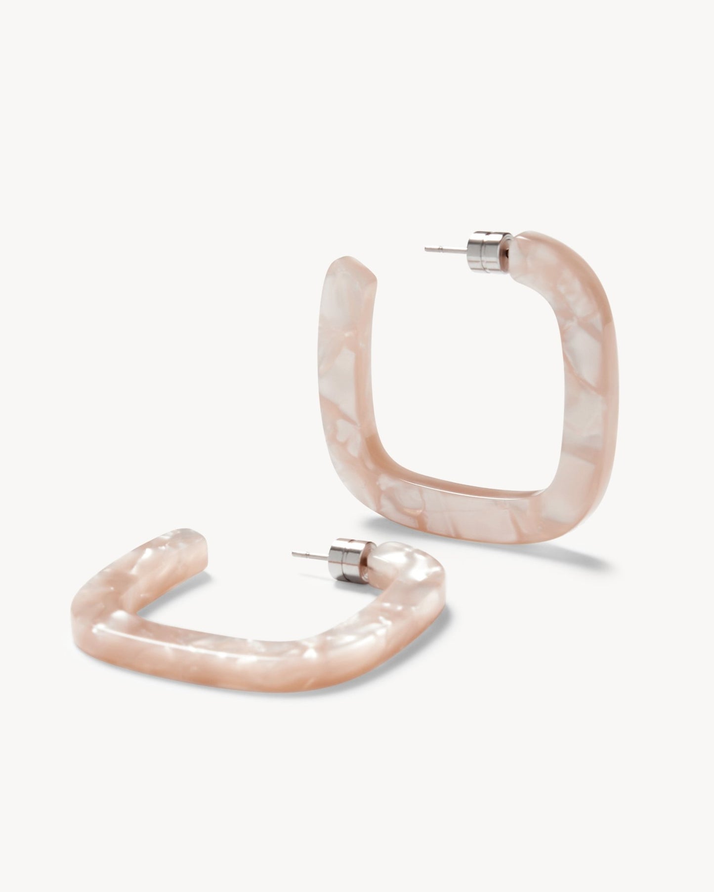 Midi Square Hoops in Peach Shell - MACHETE