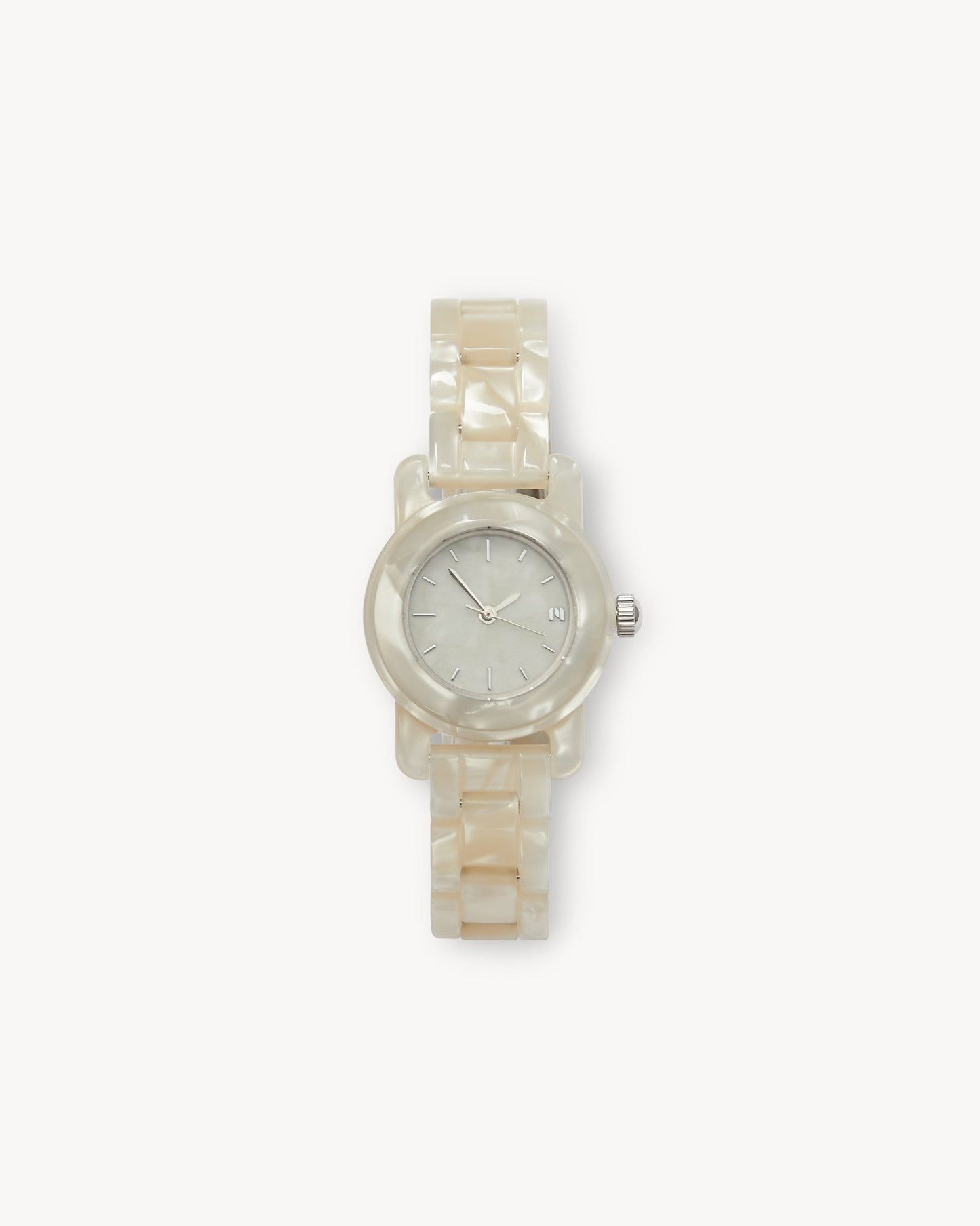 Mini Mono Watch in White Shell - MACHETE