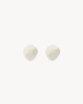 Mini Sculpture Studs in White Matte