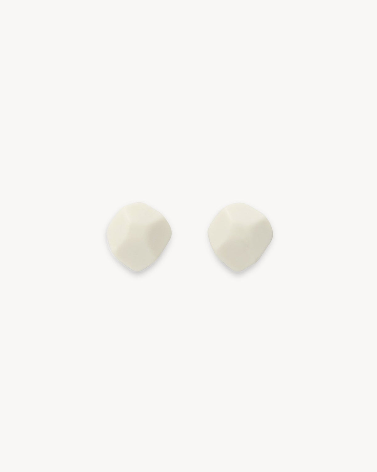 Mini Sculpture Studs in White Matte - MACHETE