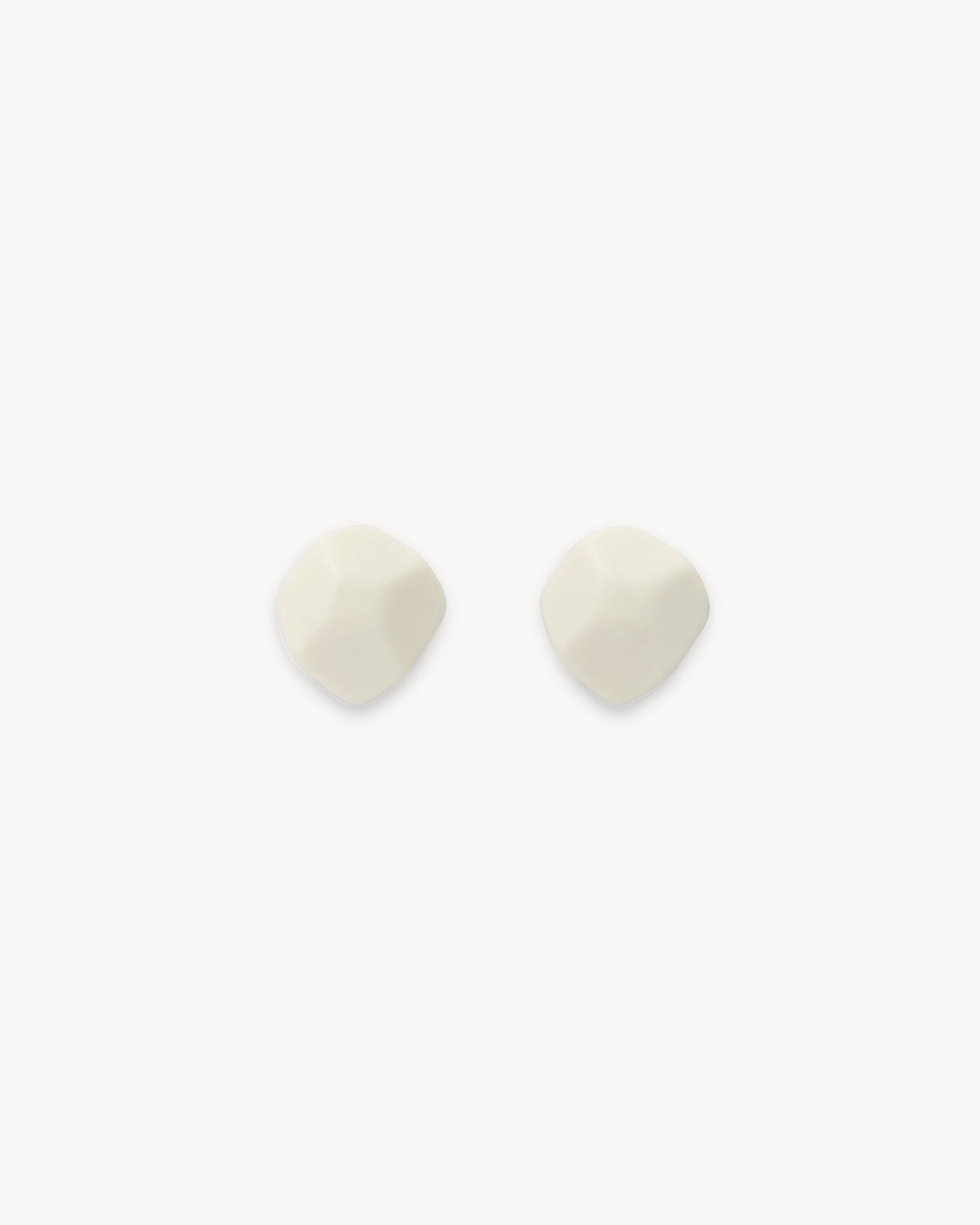 Mini Sculpture Studs in White Matte - MACHETE