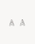Monogram Studs in Silver