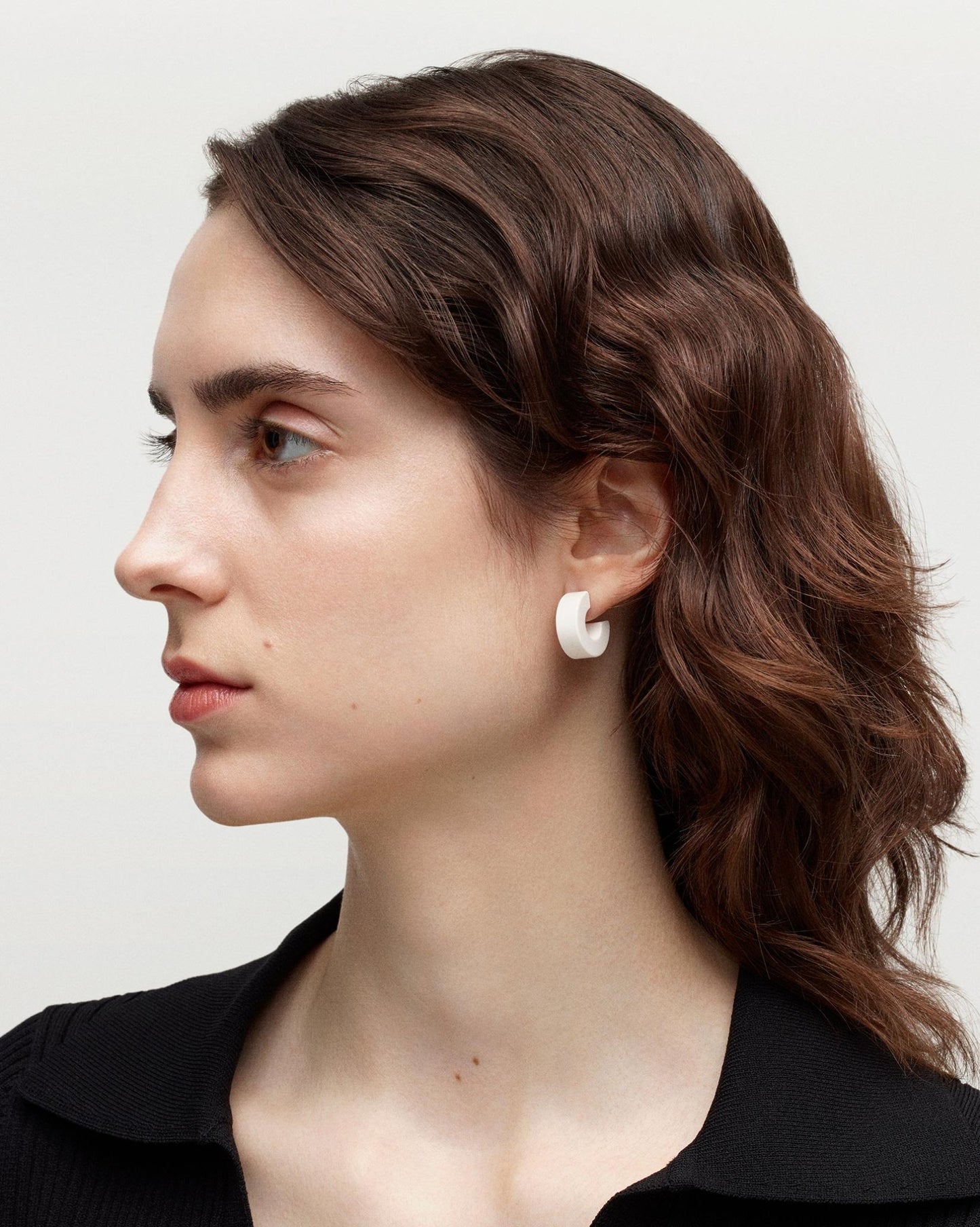 Muse Hoops in White Matte - MACHETE