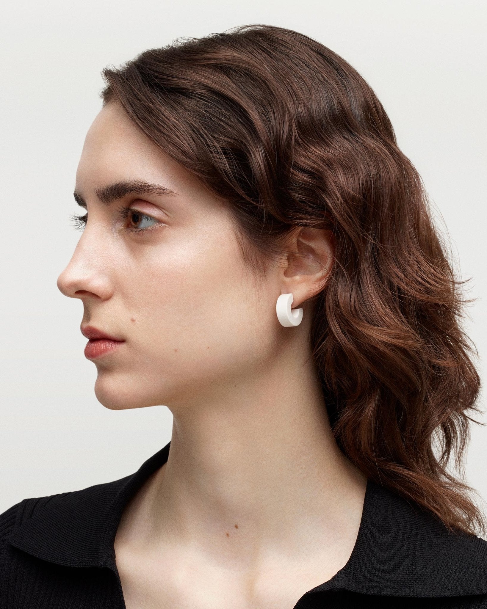 Muse Hoops in White Matte - MACHETE