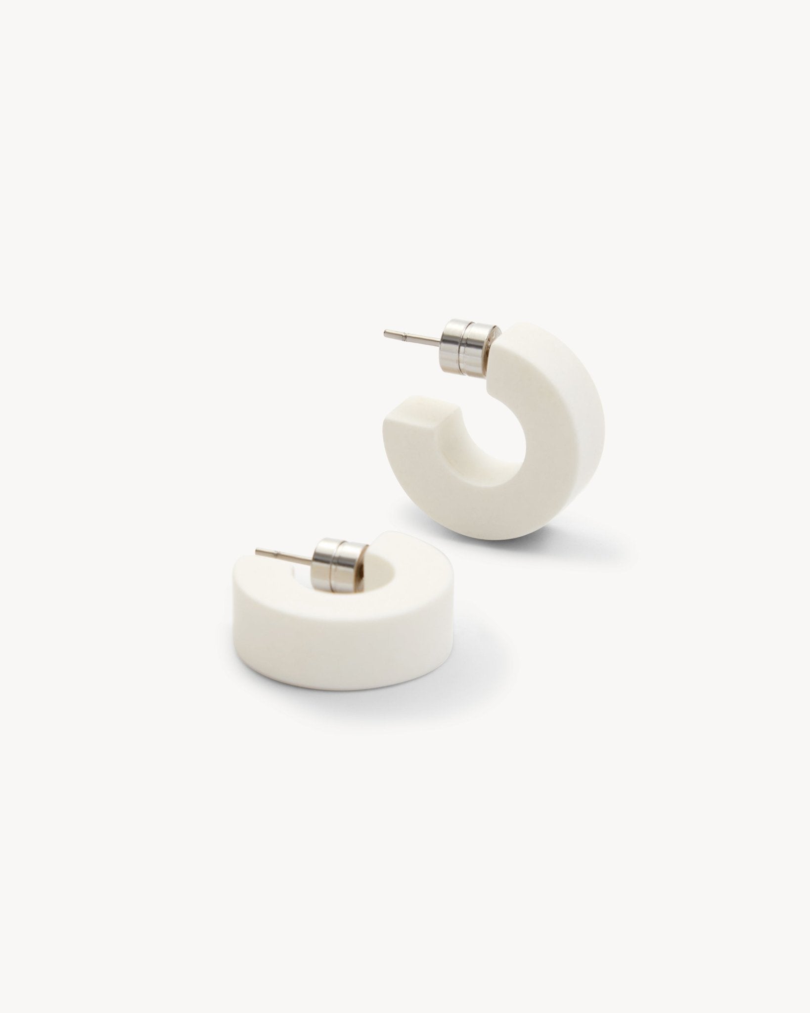 Muse Hoops in White Matte - MACHETE