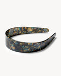 Wide Headband in Green Tortoise