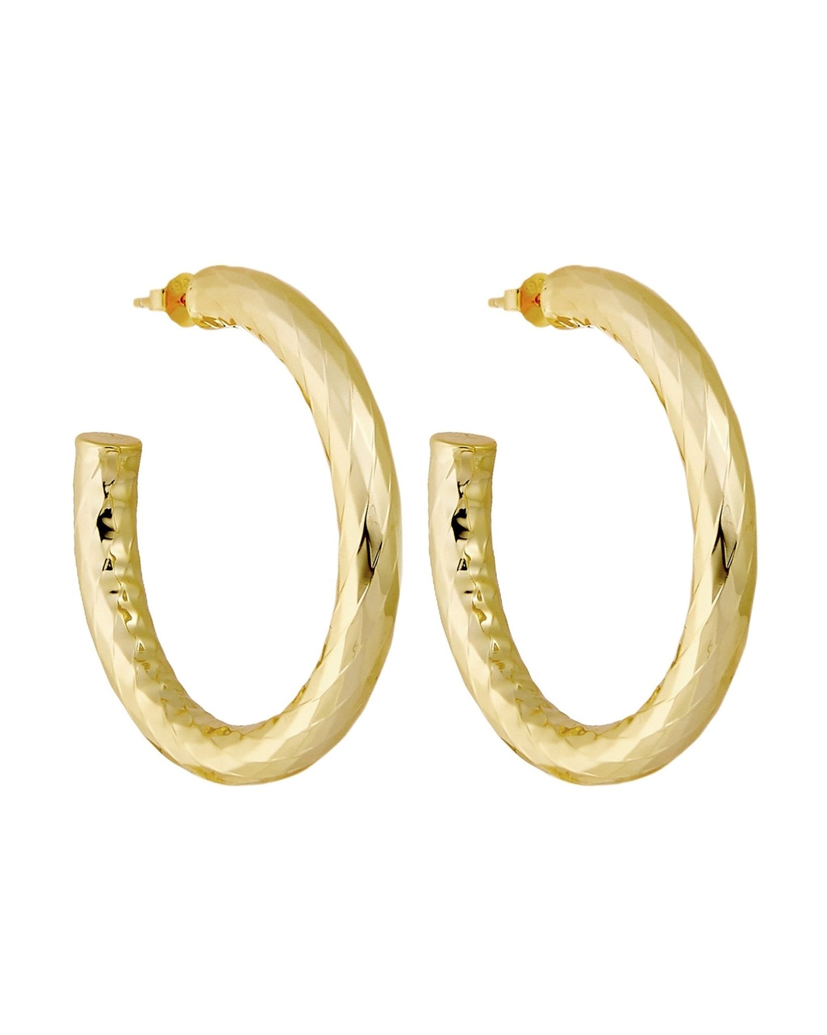 1.5" Wavelet Hoops in Gold - MACHETE