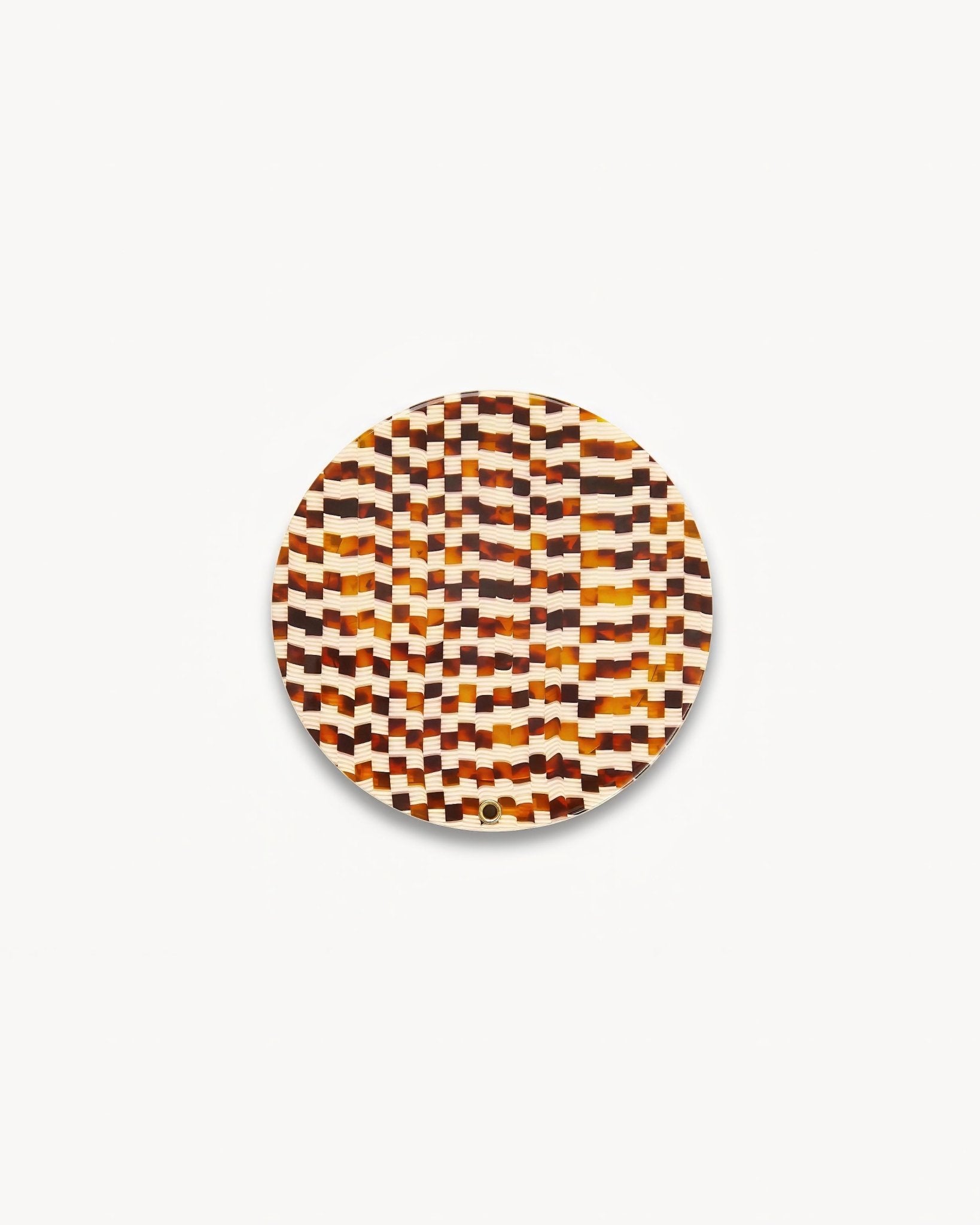 MACHETE Circle Mirror in Tortoise Checker