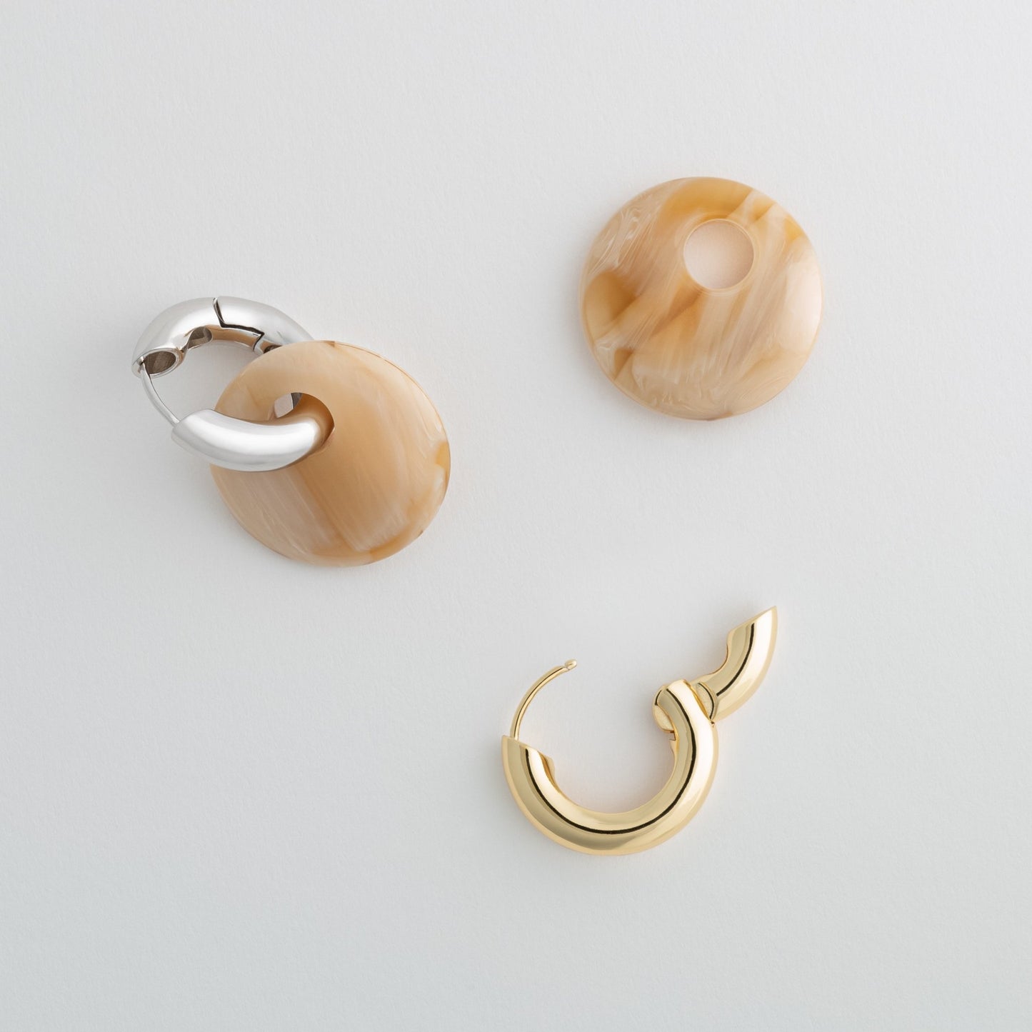 Disc Earring Charms in Alabaster