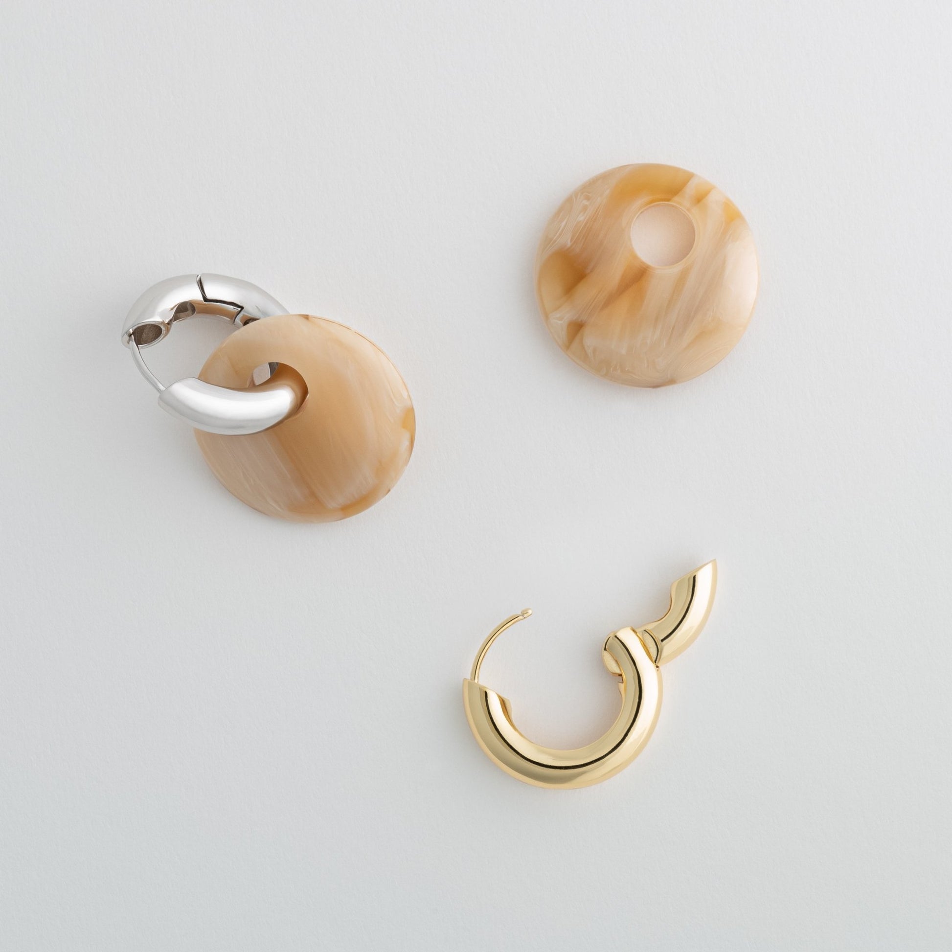 Disc Earring Charms in Alabaster