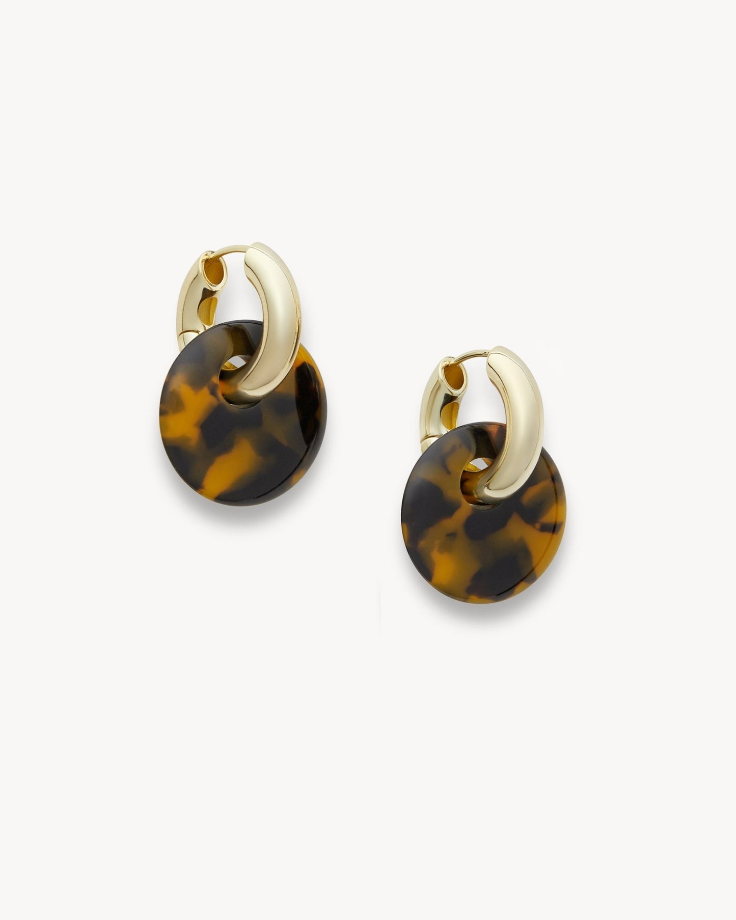 Disc Earring Charms in Classic Tortoise