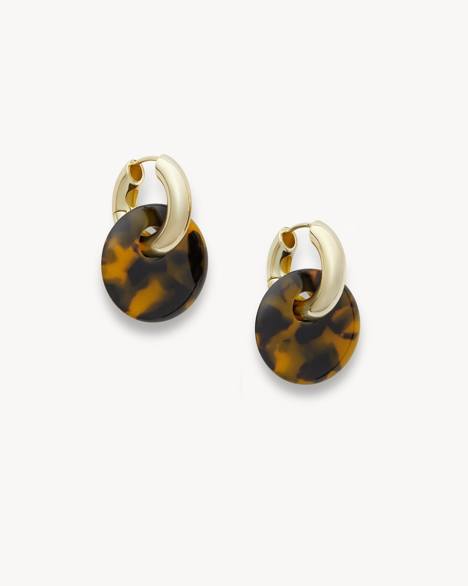 Disc Earring Charms in Classic Tortoise
