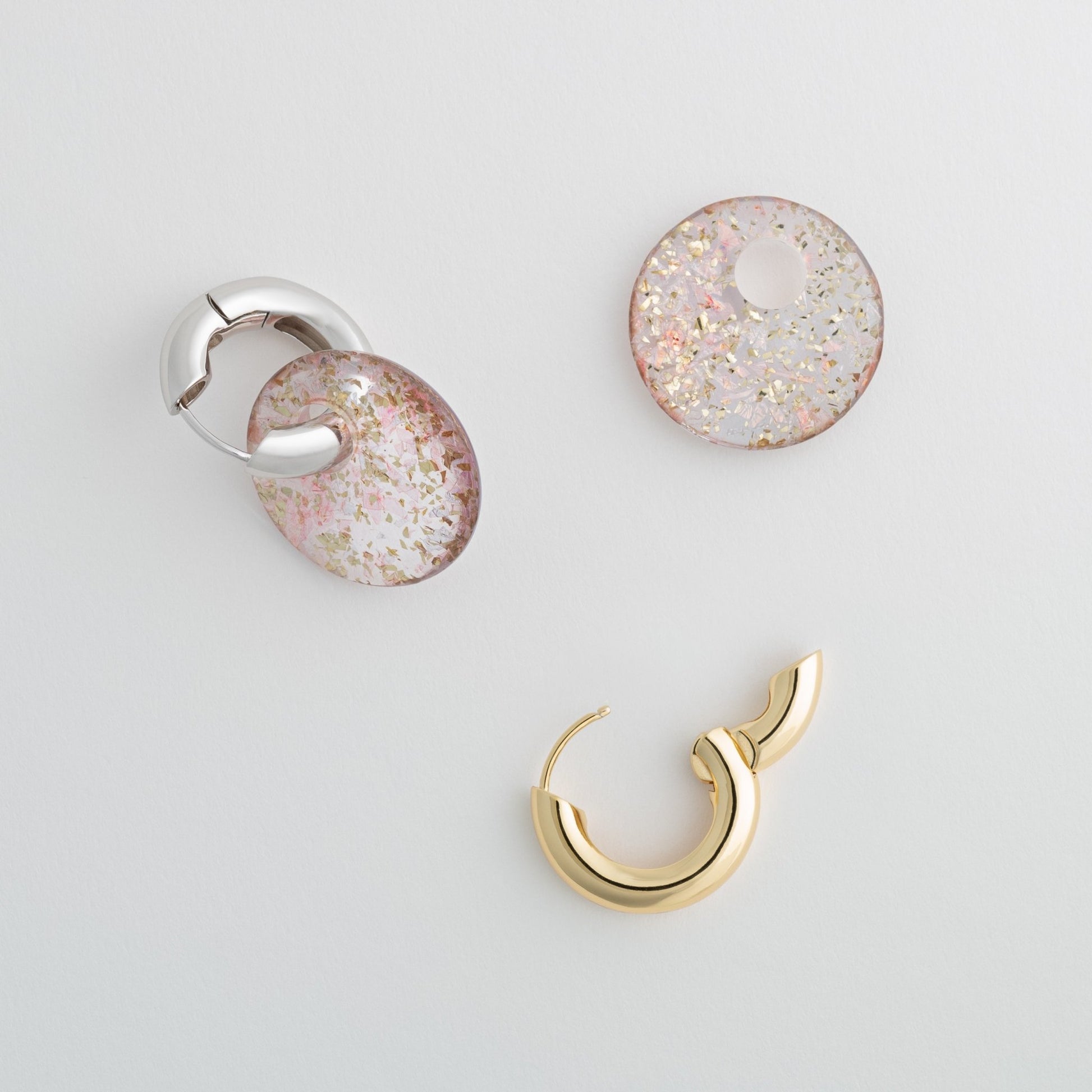 Disc Earring Charms in Glitter