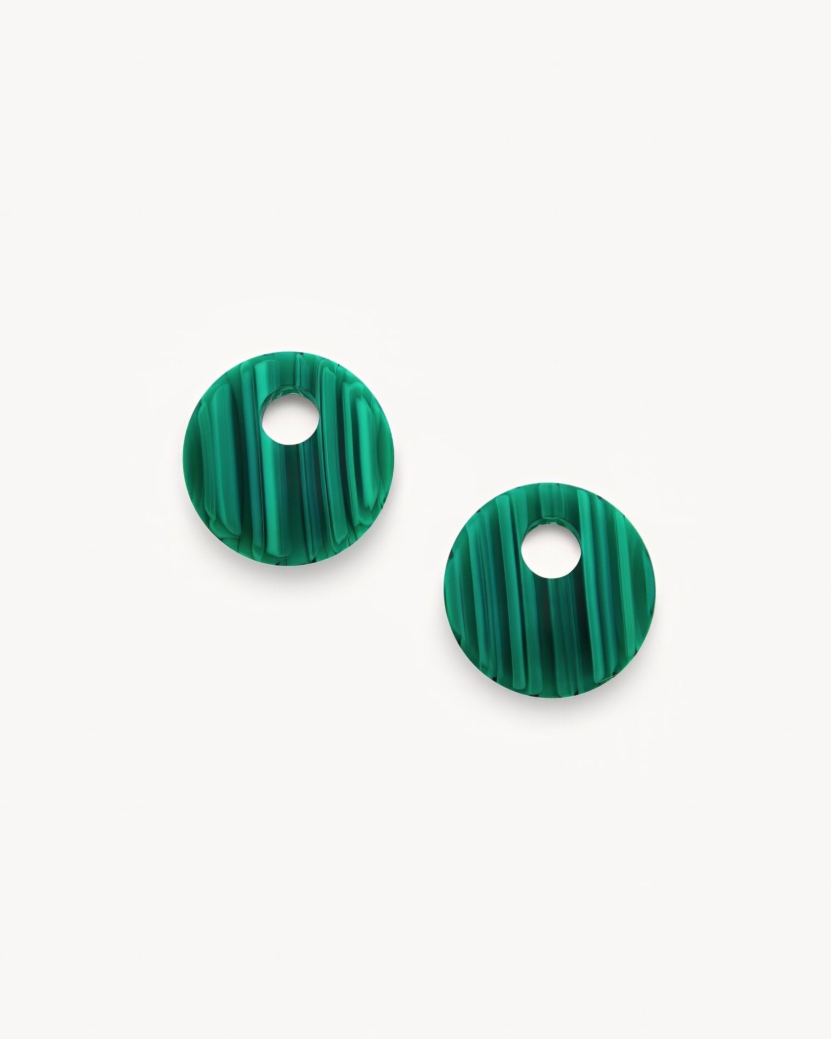 Disc Earring Charms in Malachite