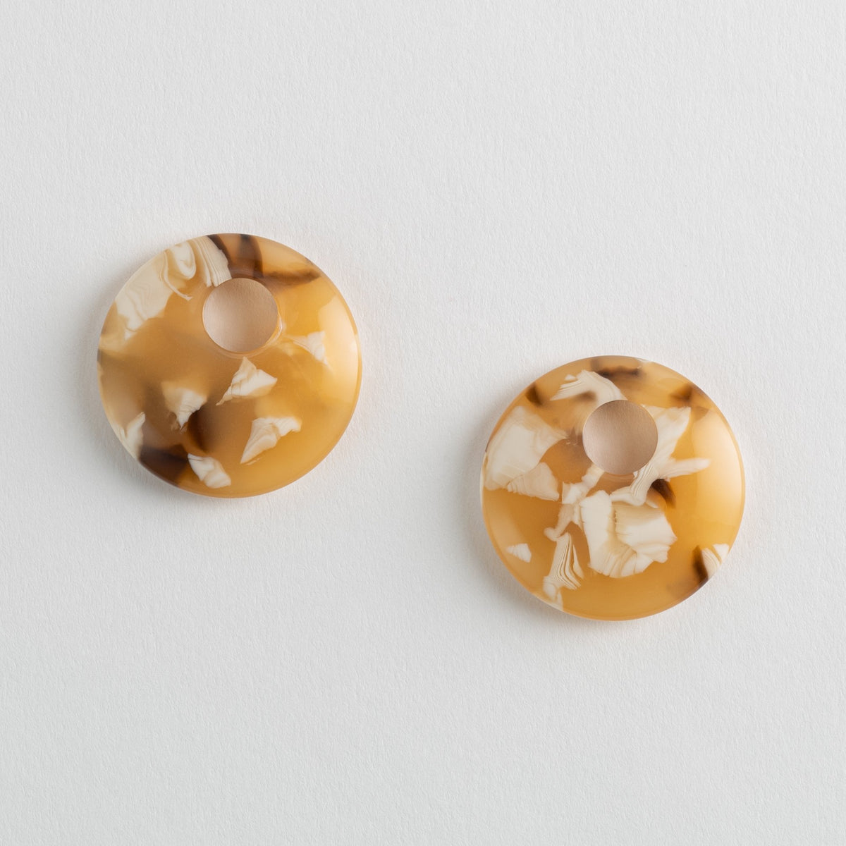 Disc Earring Charms in Mango Tortoise