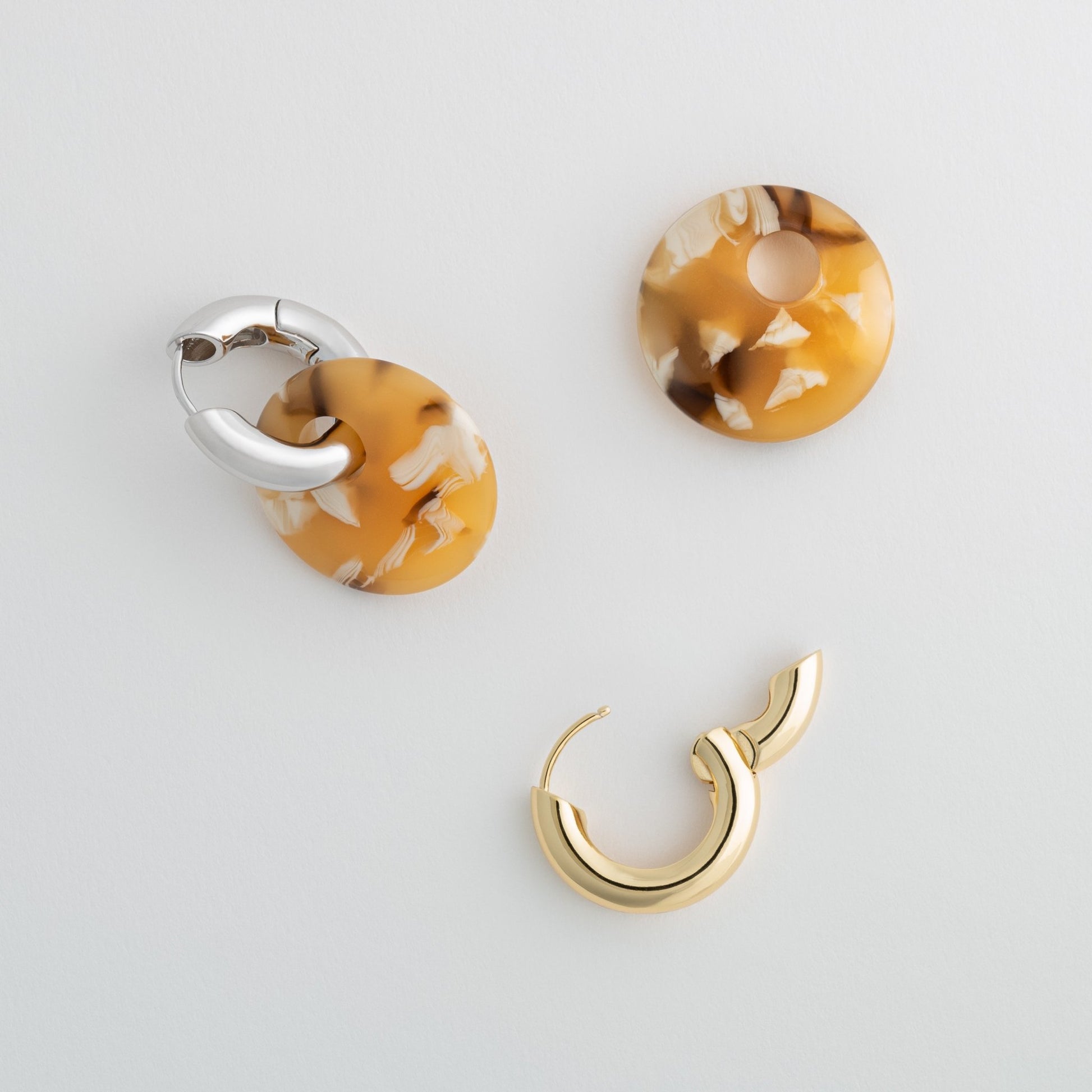 Disc Earring Charms in Mango Tortoise