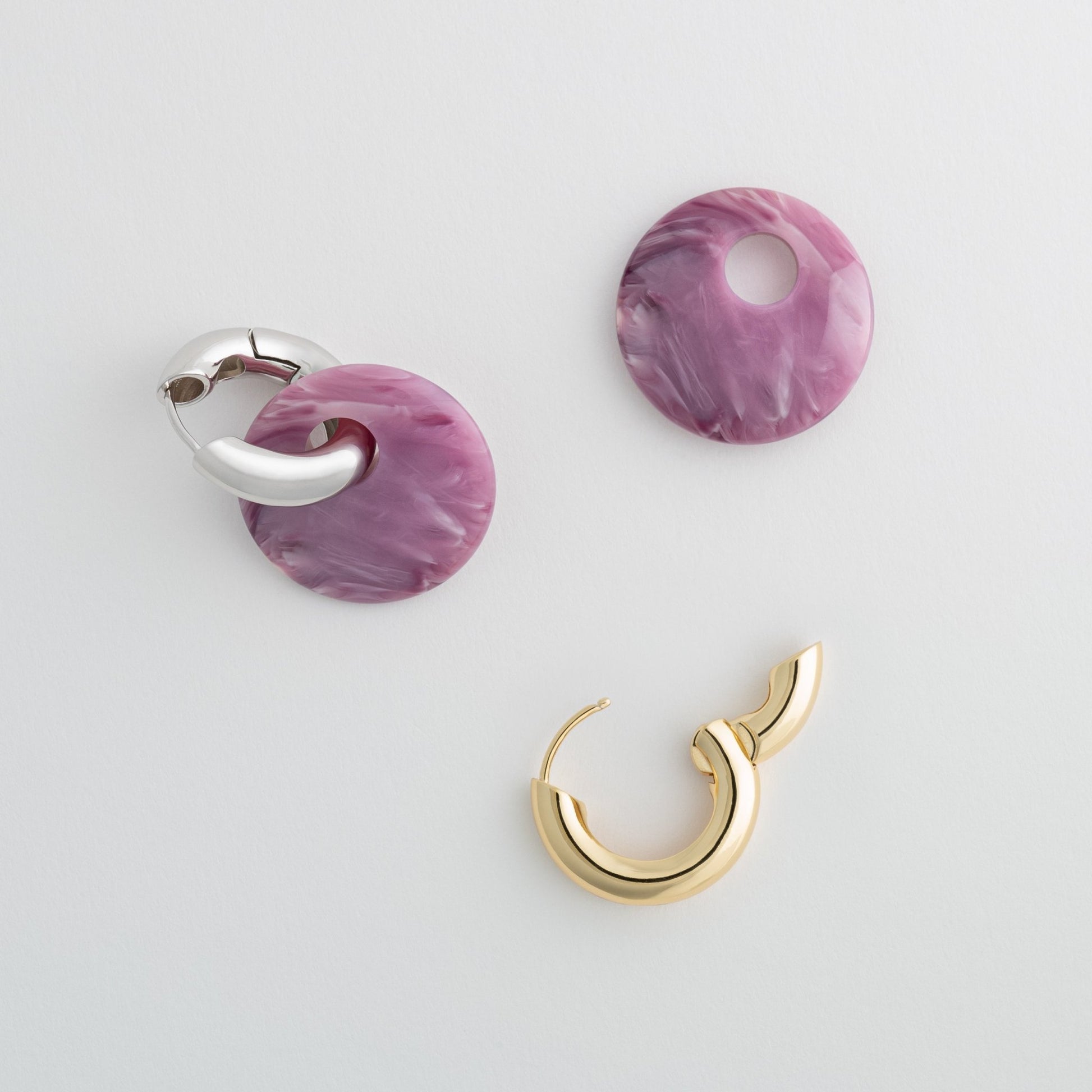 Disc Earring Charms in Orchid