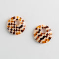 Chunky Disc Charms in Tortoise Checker