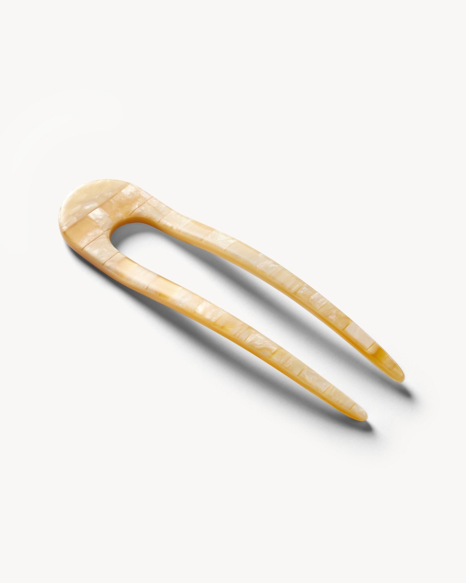 French Hair Pin in Sea Shell Checker