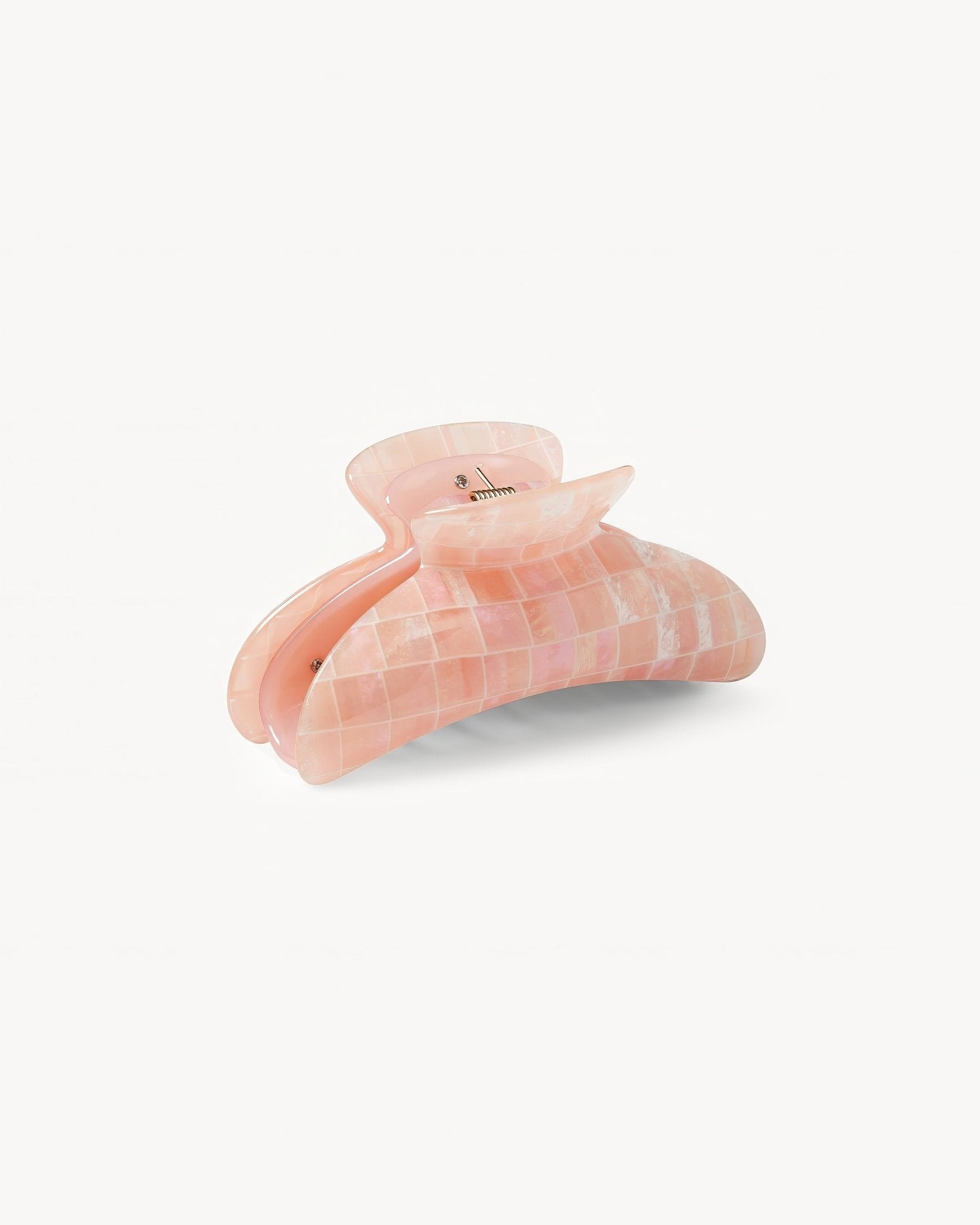 Grande Heirloom Hair Claw in Apricot Shell Checker