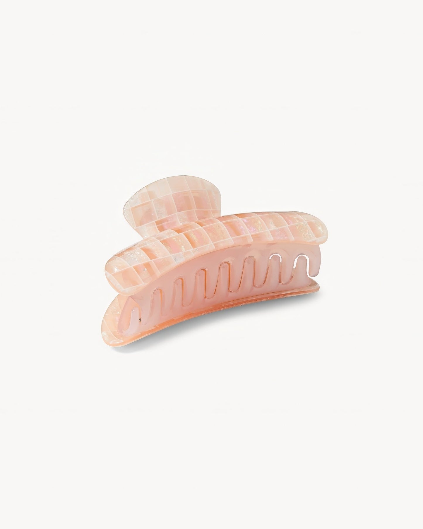Grande Heirloom Hair Claw in Apricot Shell Checker