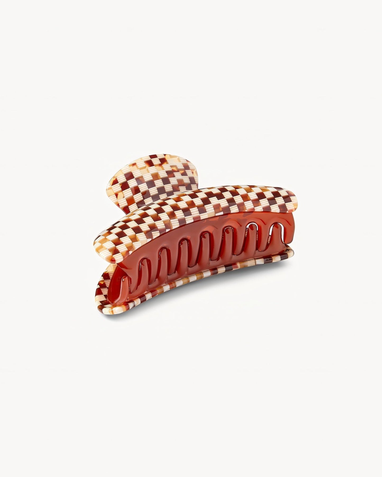 Grande Heirloom Hair Claw in Tortoise Checker