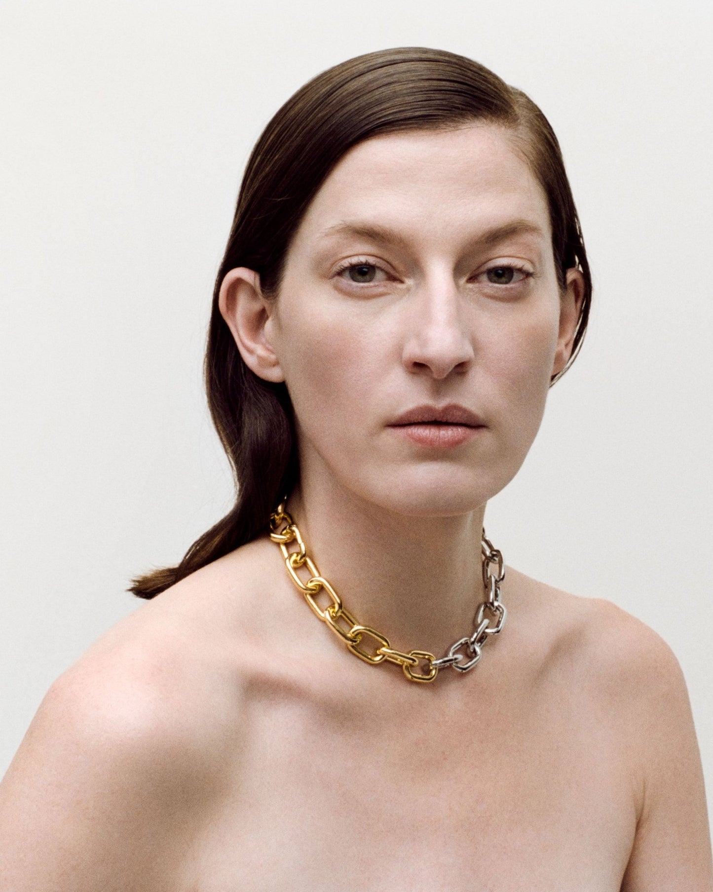 Interchangeable Link Necklace in Gold and Silver Split - MACHETE