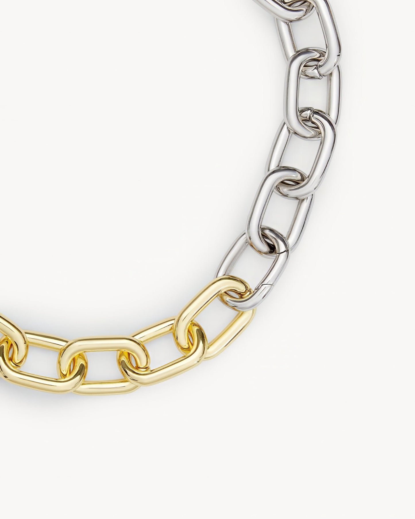 Interchangeable Link Necklace in Gold and Silver Split