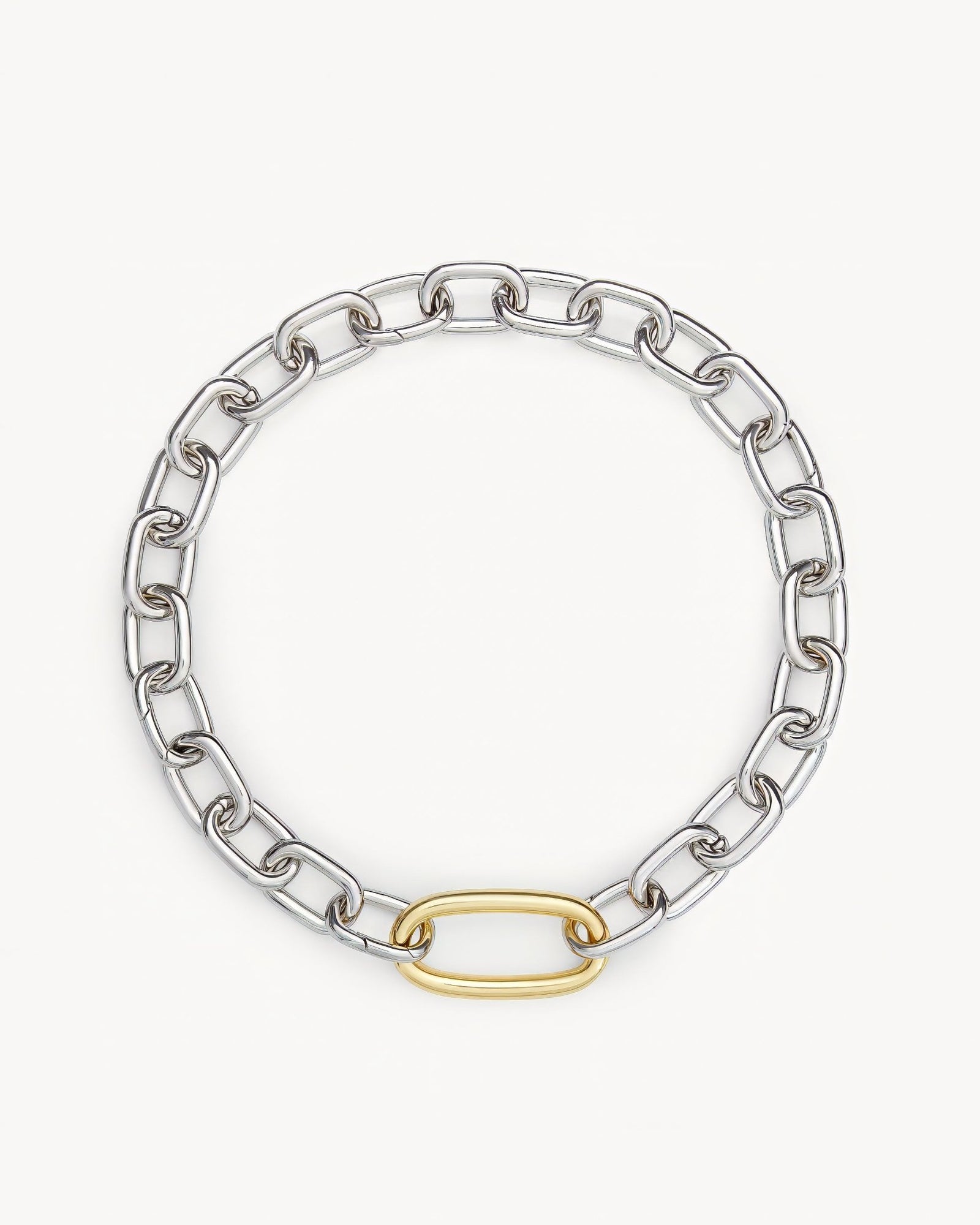 Interchangeable Oval Link Necklace in Silver