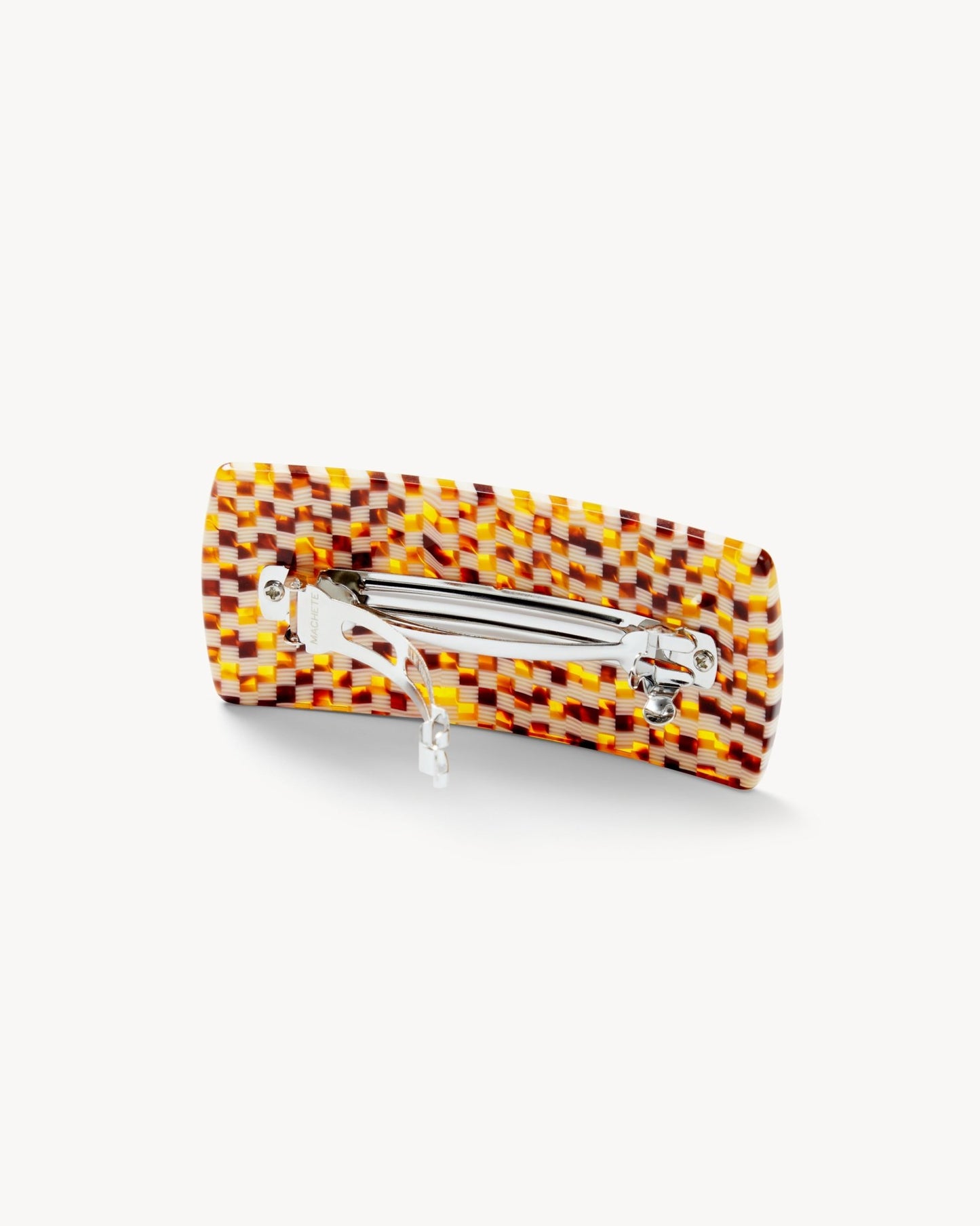 Jumbo Box Barrette in Tortoise Checker - MACHETE