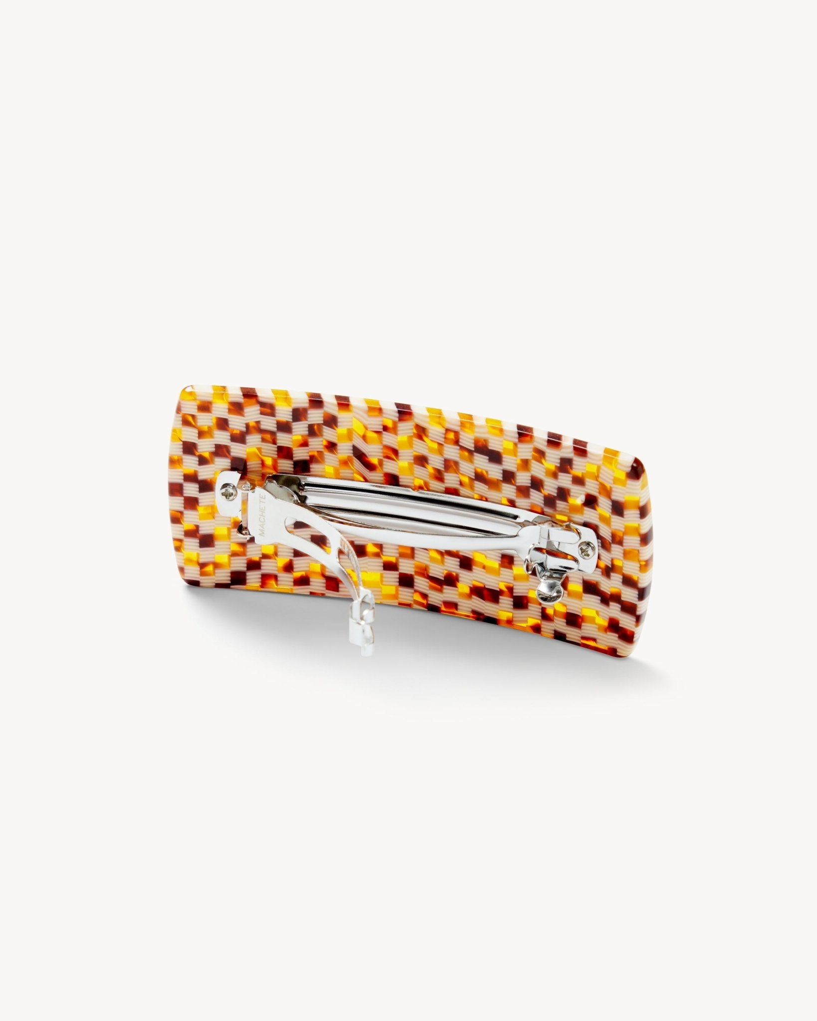 Jumbo Box Barrette in Tortoise Checker - MACHETE