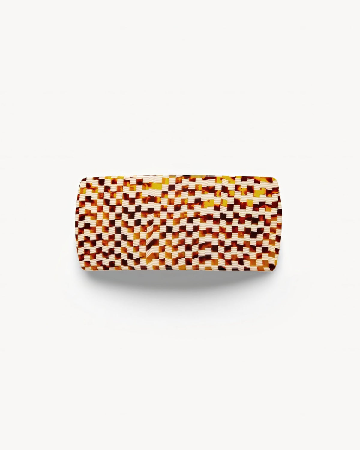 Jumbo Box Clip in Tortoise Checker