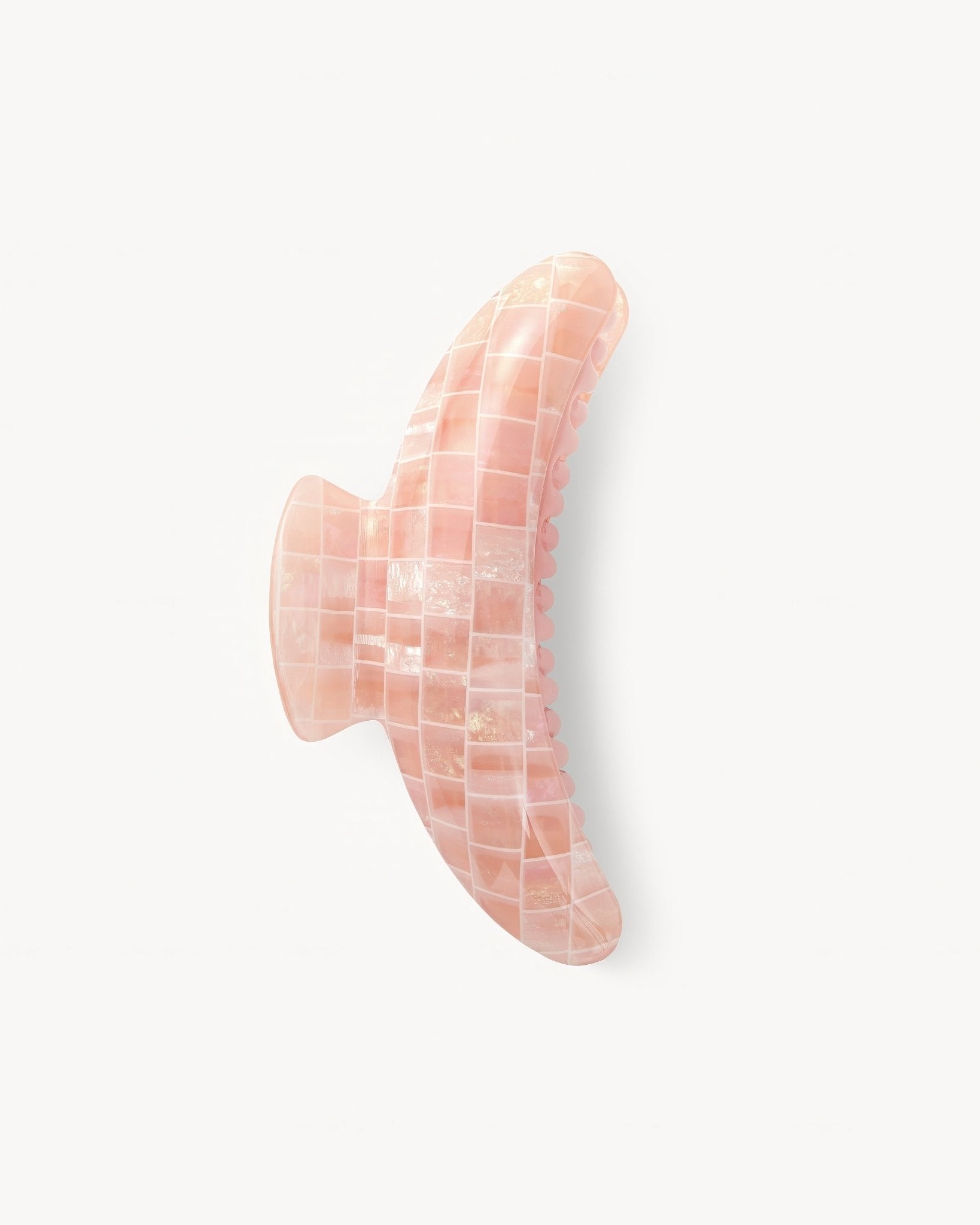 Jumbo Heirloom Hair Claw in Apricot Shell Checker