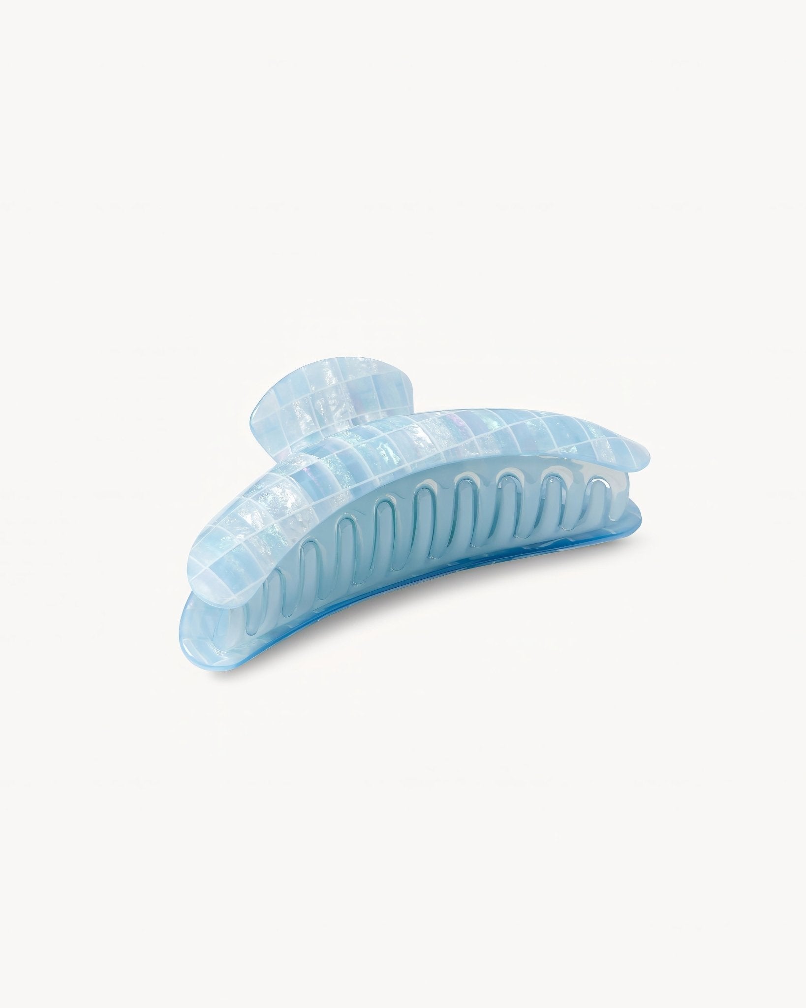Jumbo Heirloom Hair Claw in Blue Shell Checker
