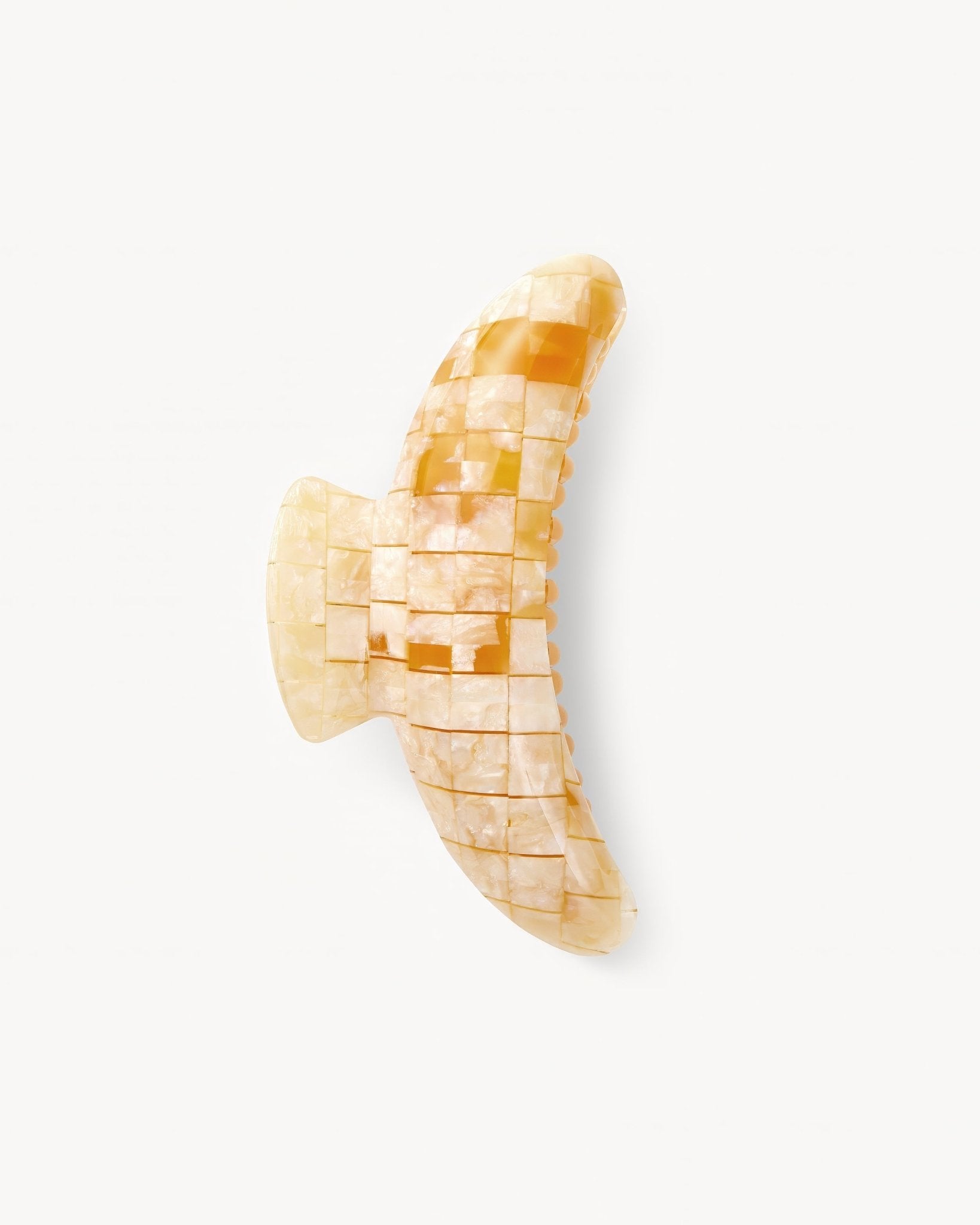 Jumbo Heirloom Hair Claw in Sea Shell Checker