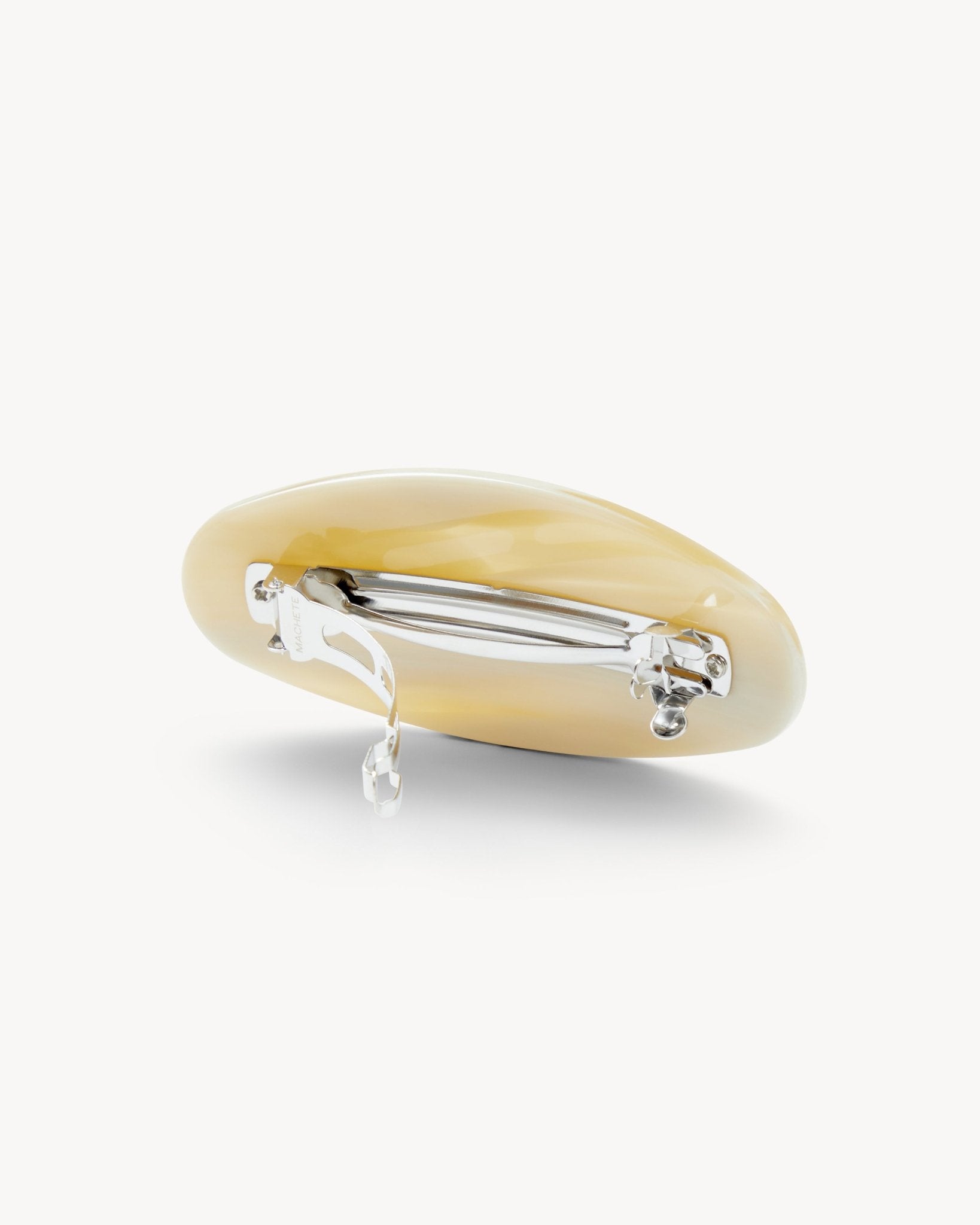 Jumbo Oval Barrette in Alabaster - MACHETE