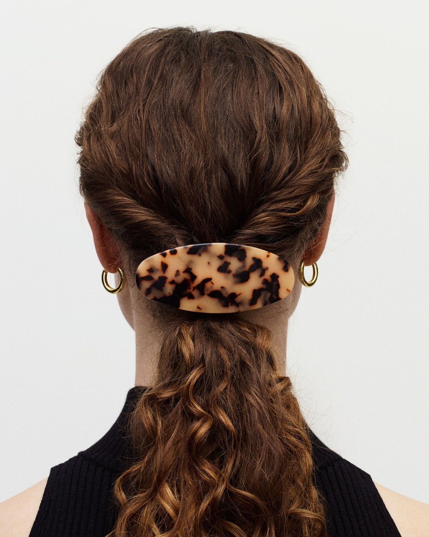 Jumbo Oval Barrette in Alabaster - MACHETE