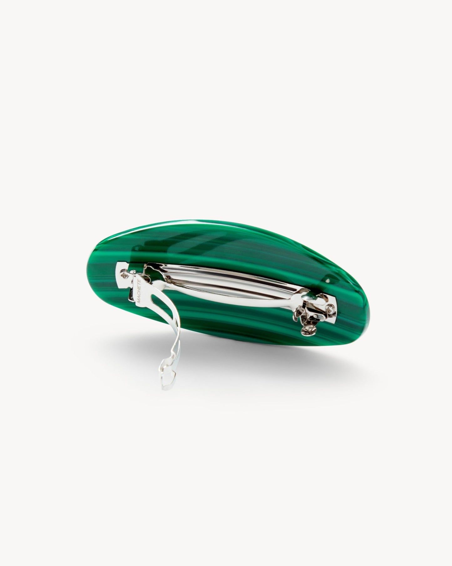 Jumbo Oval Barrette in Malachite - MACHETE