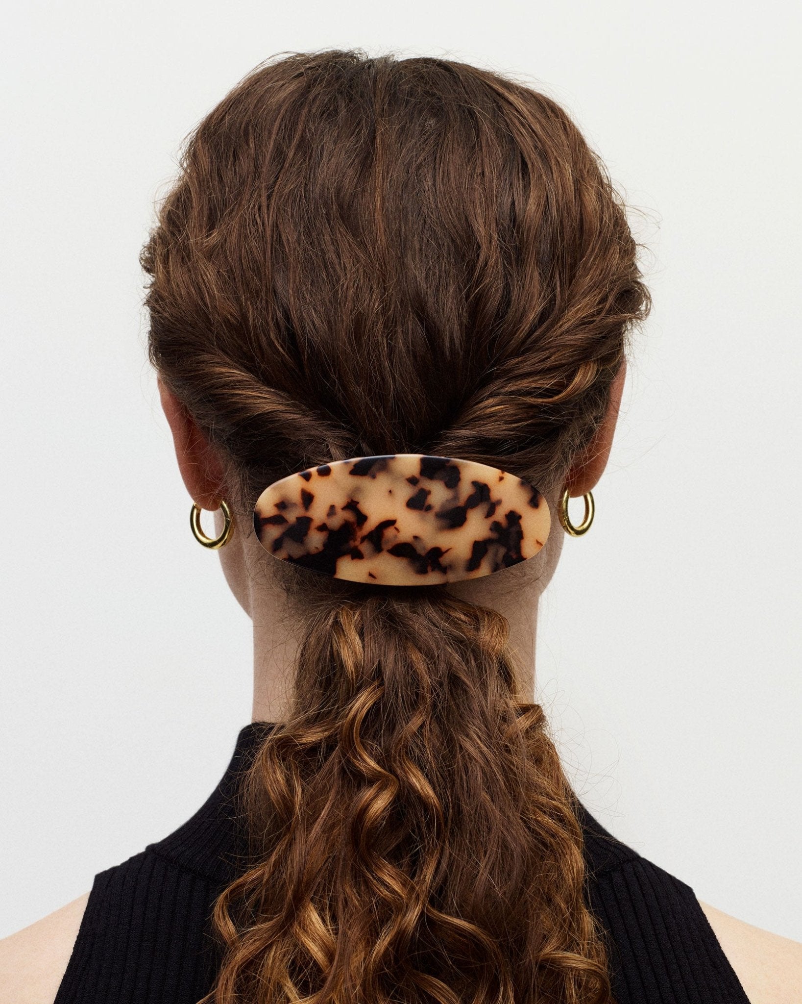 Jumbo Oval Barrette in Malachite - MACHETE