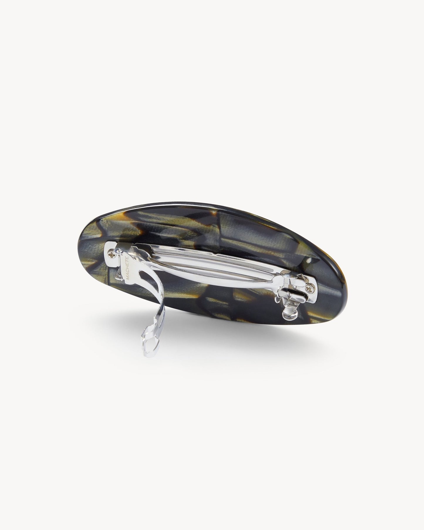 Jumbo Oval Barrette in Midnight Horn - MACHETE
