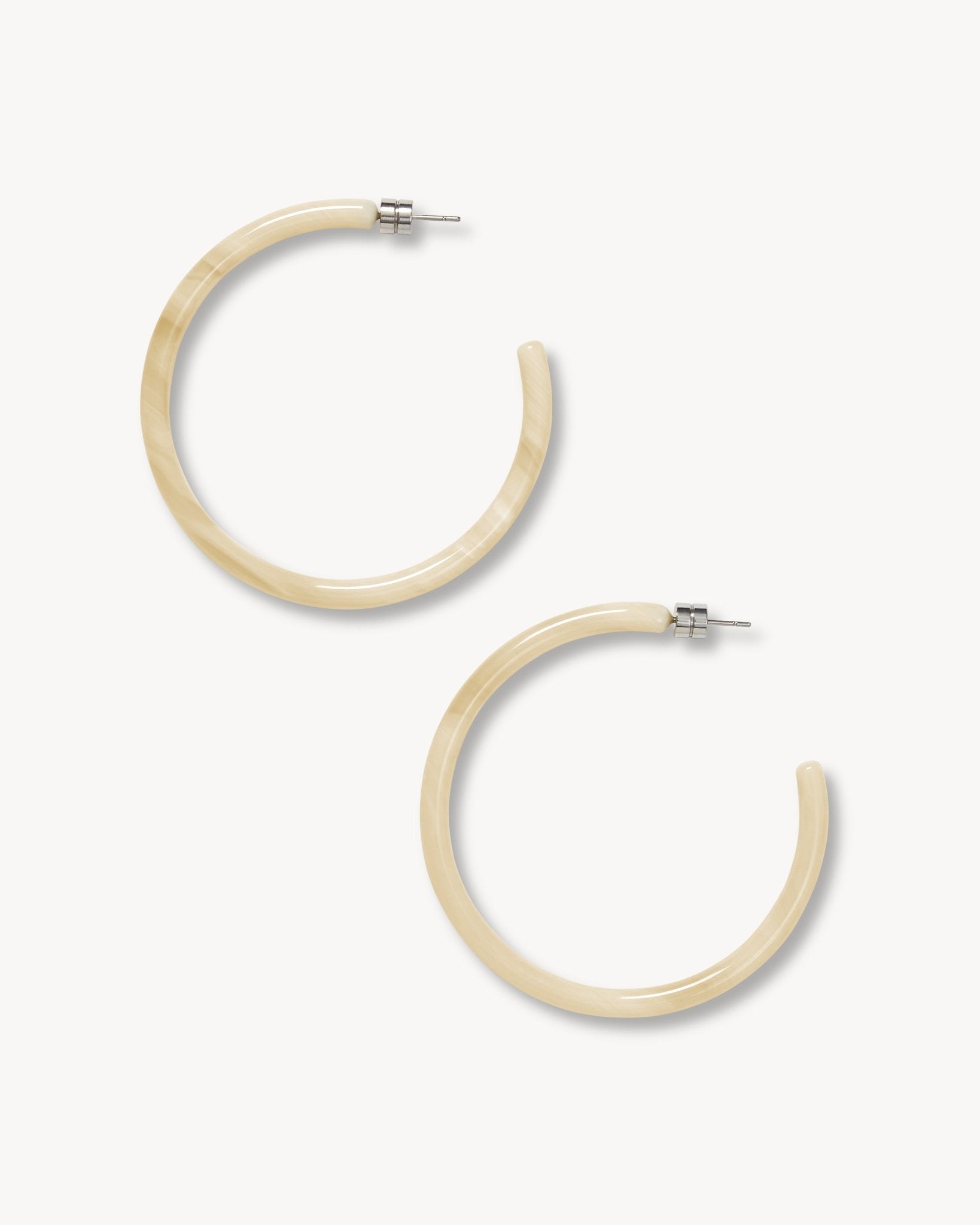 Large Hoops in Alabaster - MACHETE