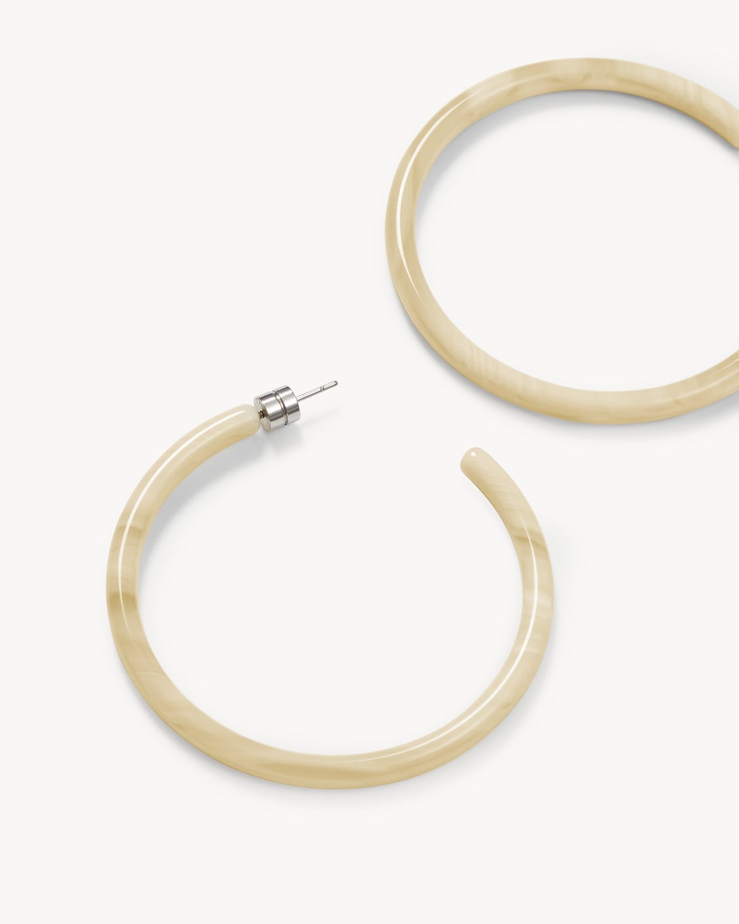 Large Hoops in Alabaster - MACHETE