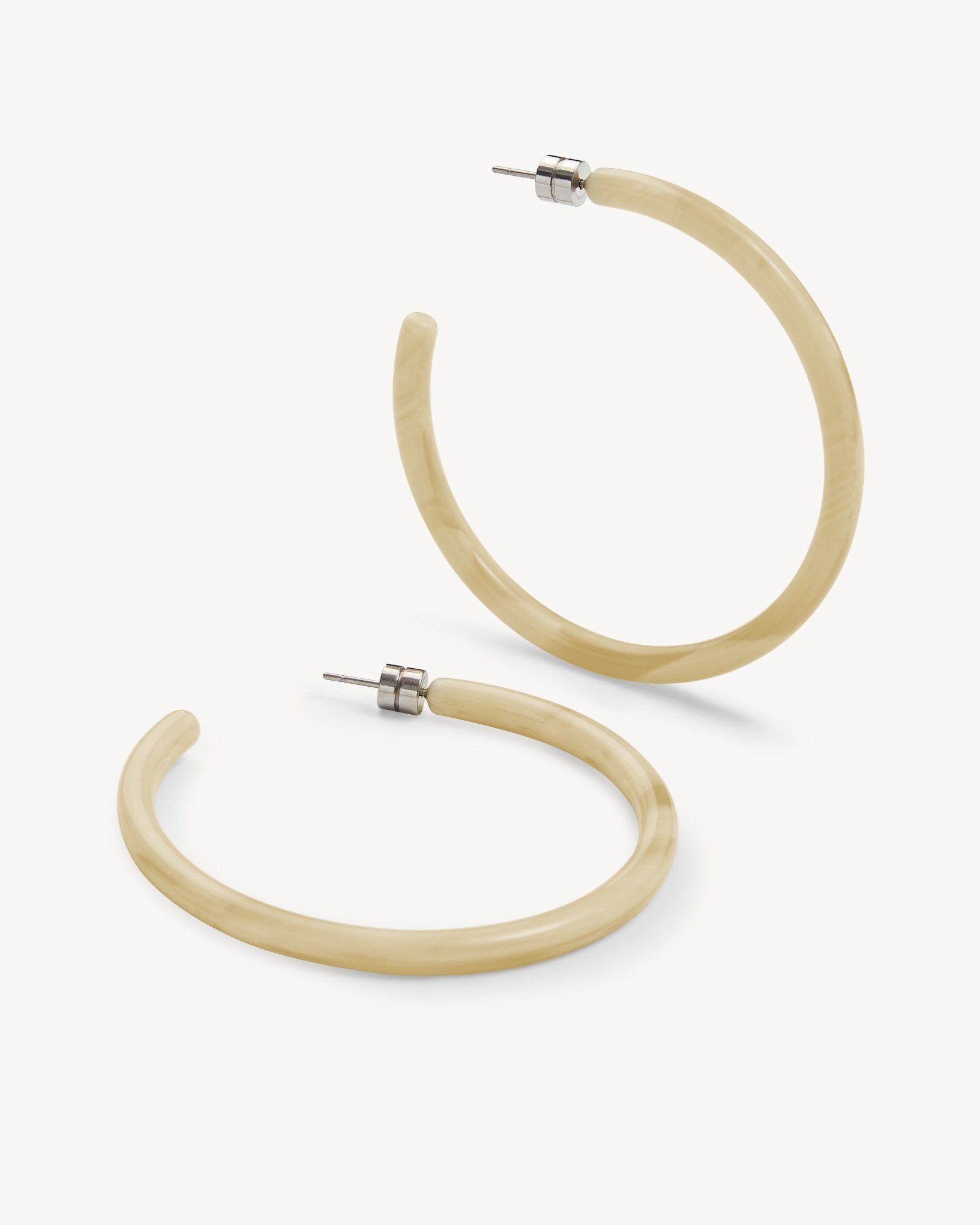 Large Hoops in Alabaster - MACHETE