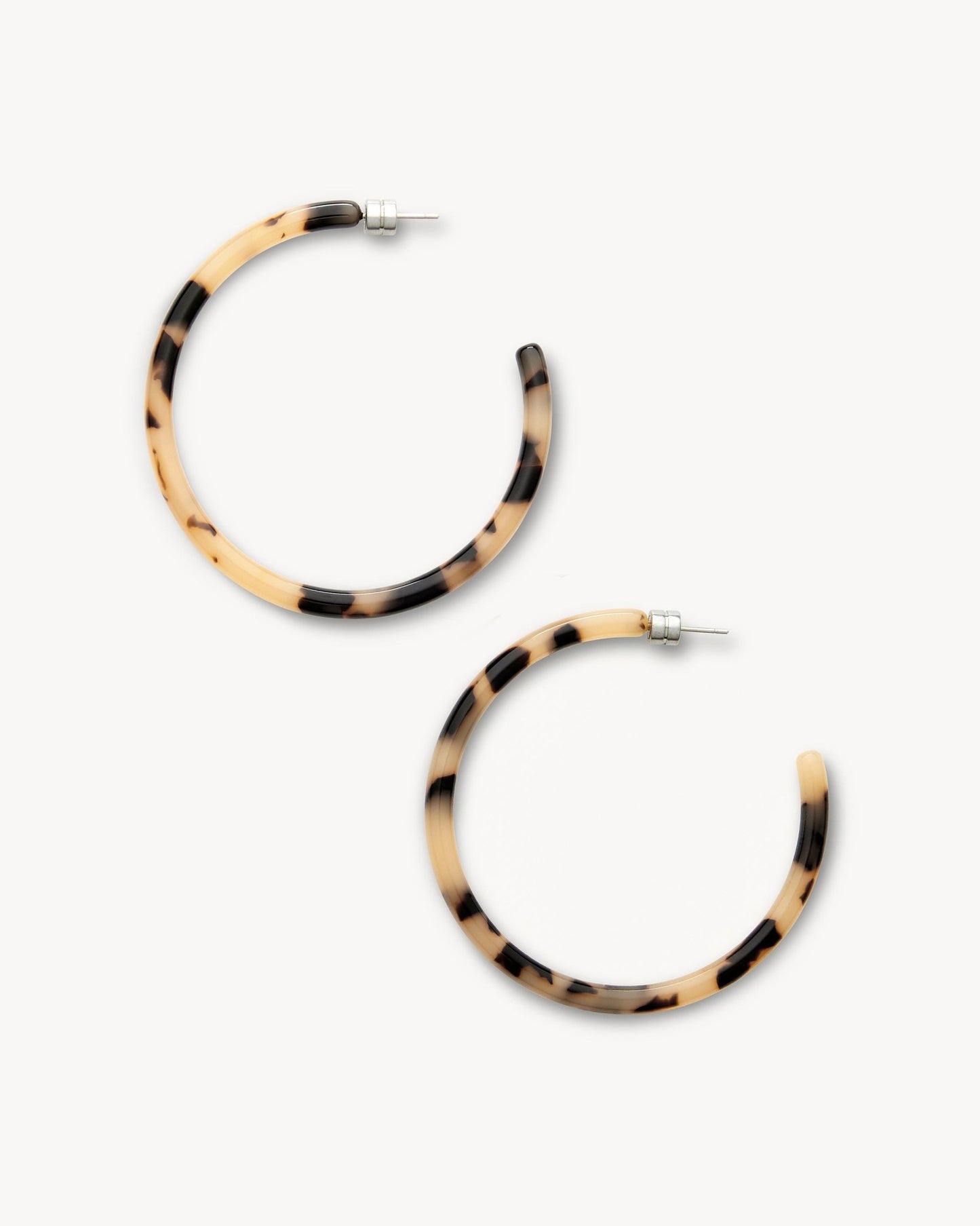 Large Hoop Earrings in Blonde Tortoise