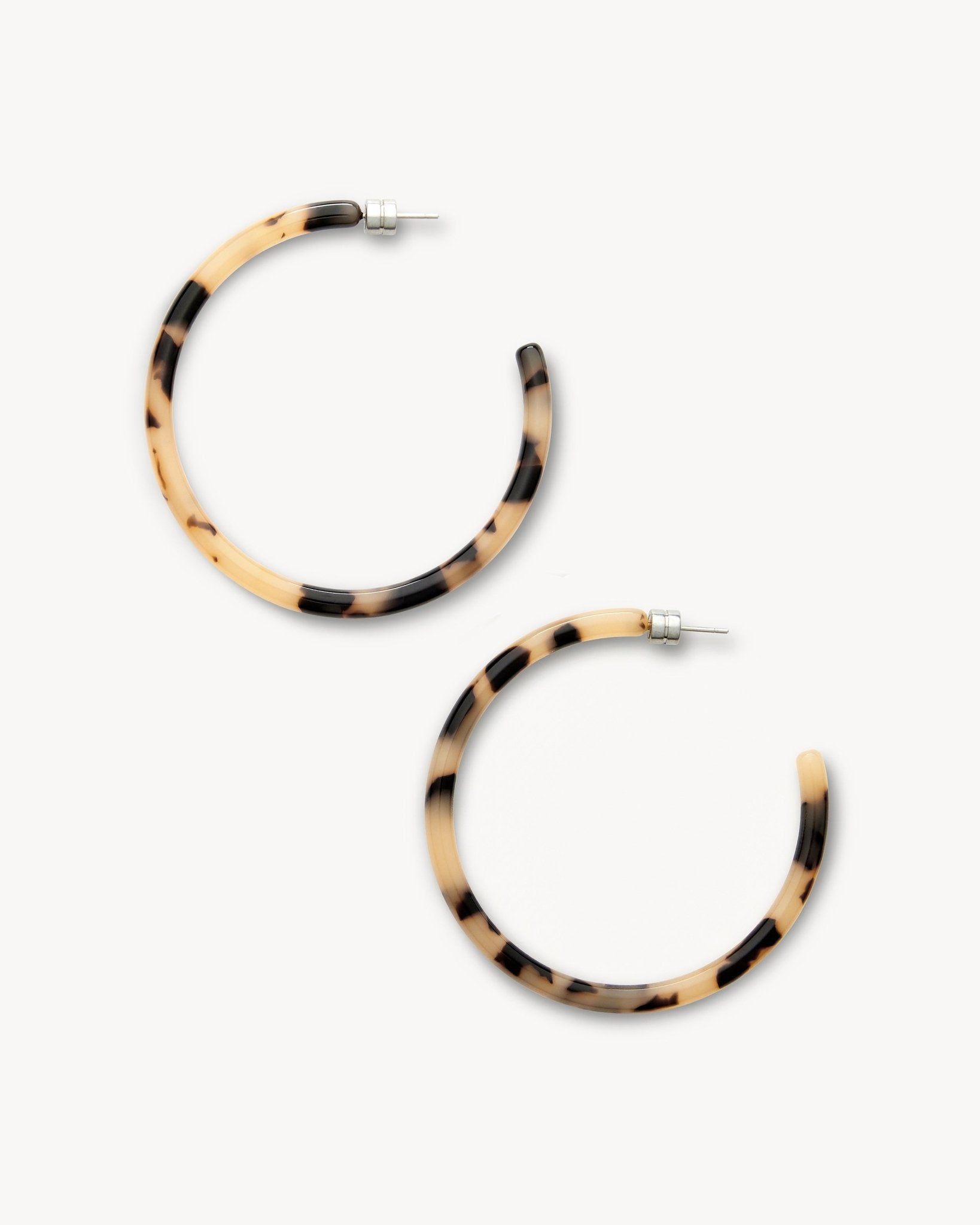 Large Hoop Earrings in Blonde Tortoise