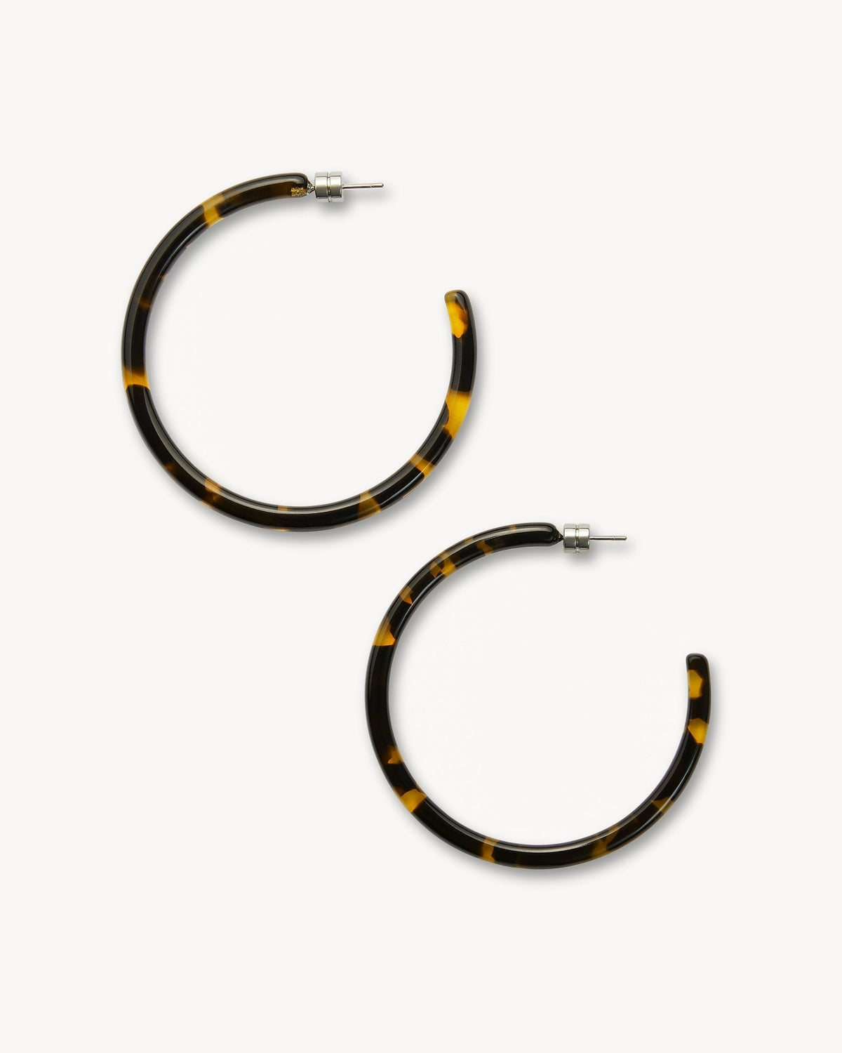 Large Hoop Earrings in Dark Tortoise