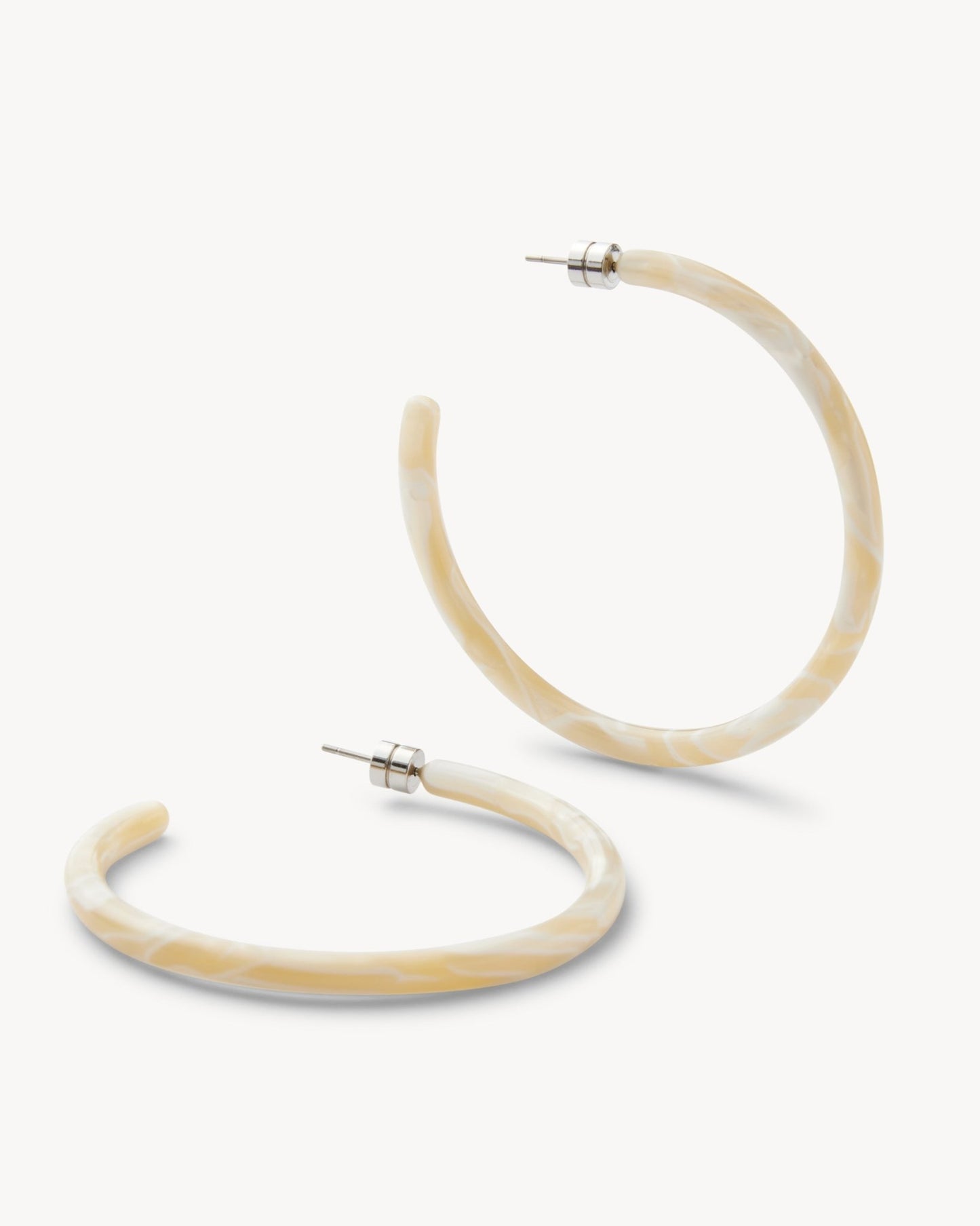 Large Hoops in Ivory - MACHETE