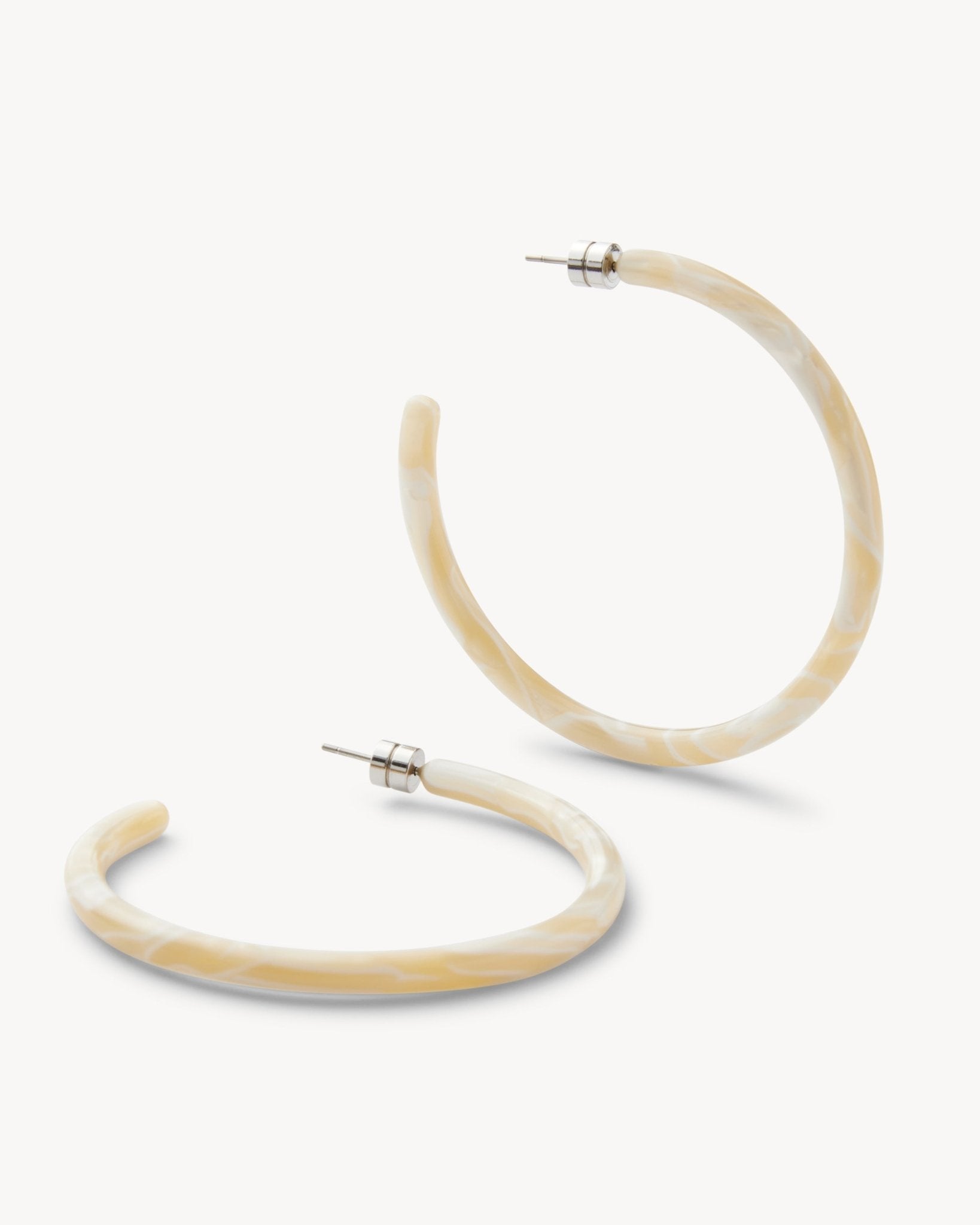 Large Hoops in Ivory - MACHETE